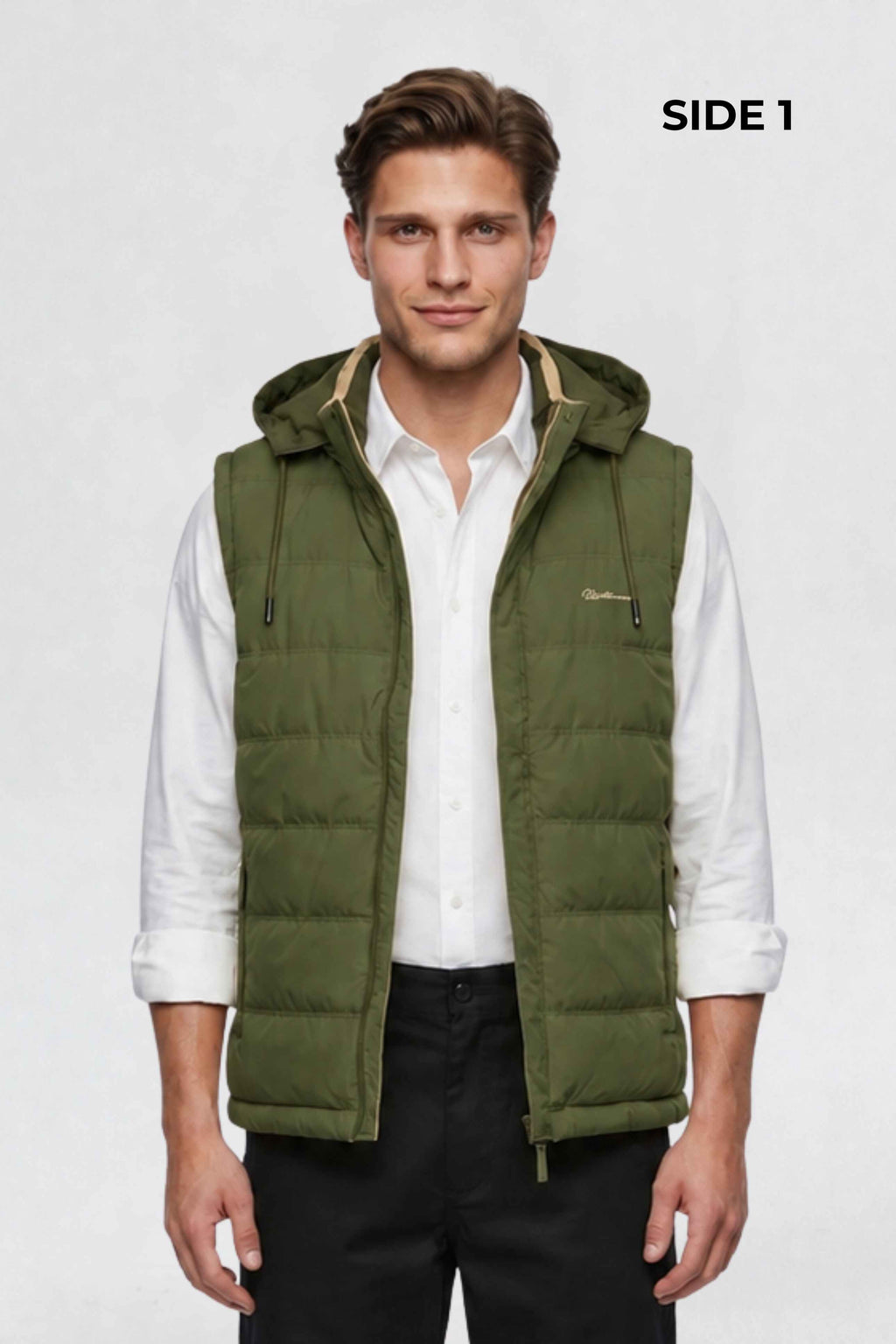 MENS REVERISBLE VEST JACKET - GREEN