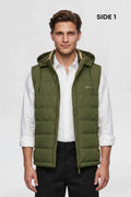 MENS REVERISBLE VEST JACKET - GREEN