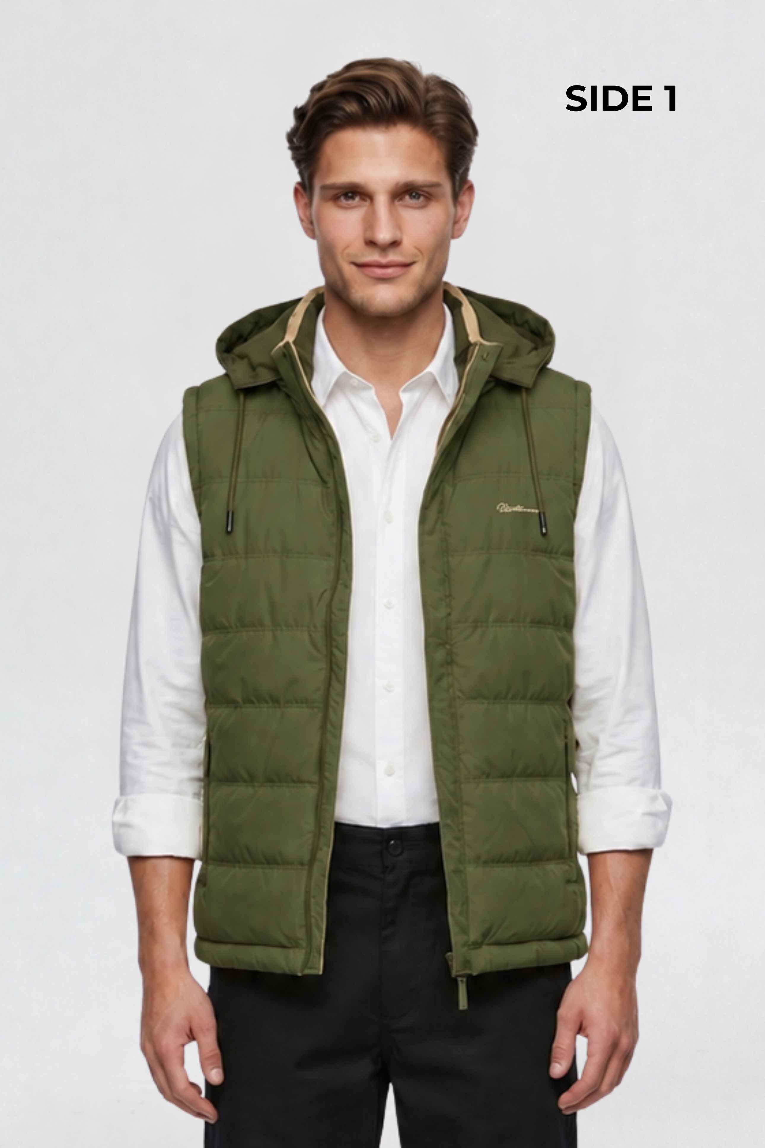 MENS REVERISBLE VEST JACKET - GREEN
