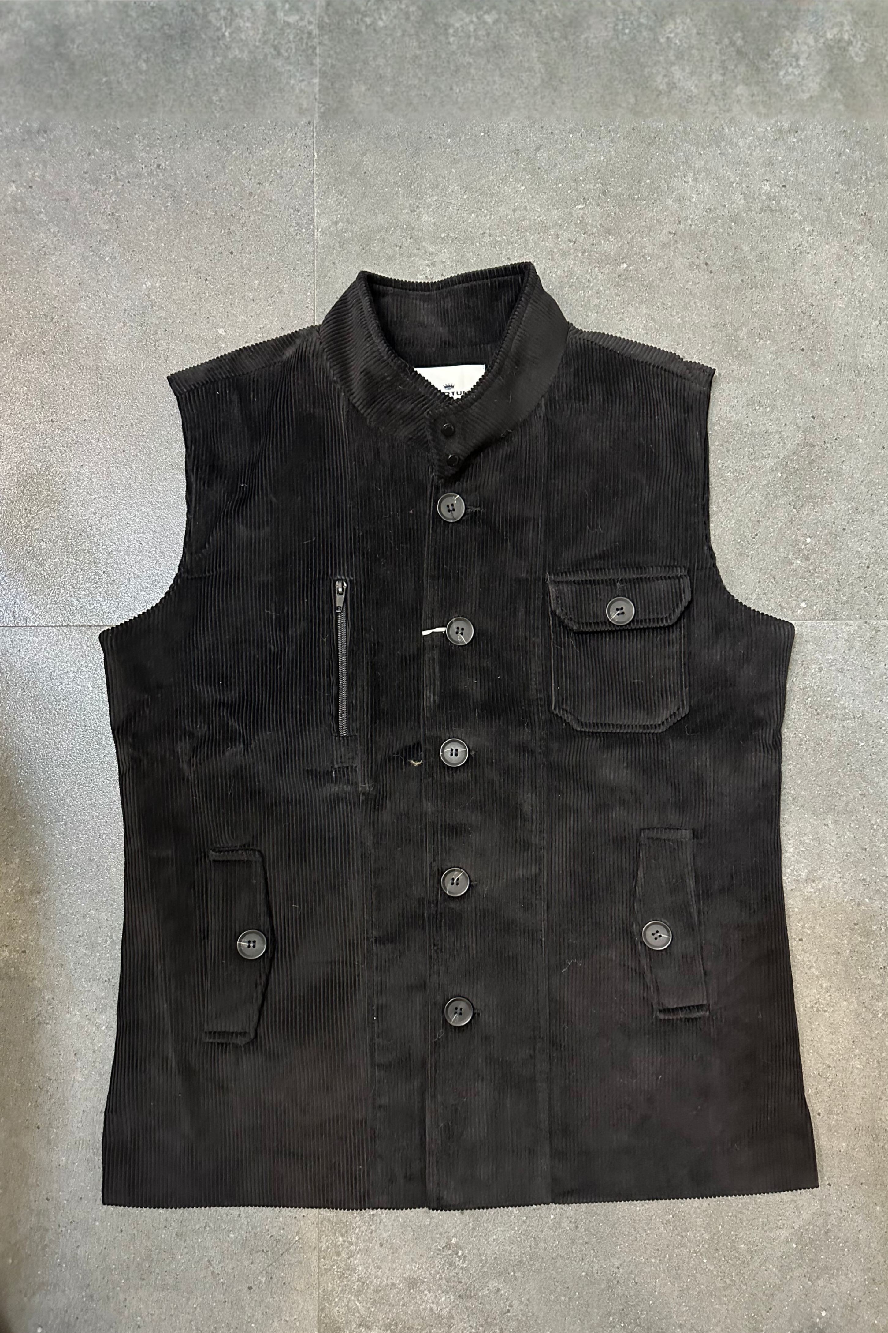 CORDUROY VEST JACKET BLACK