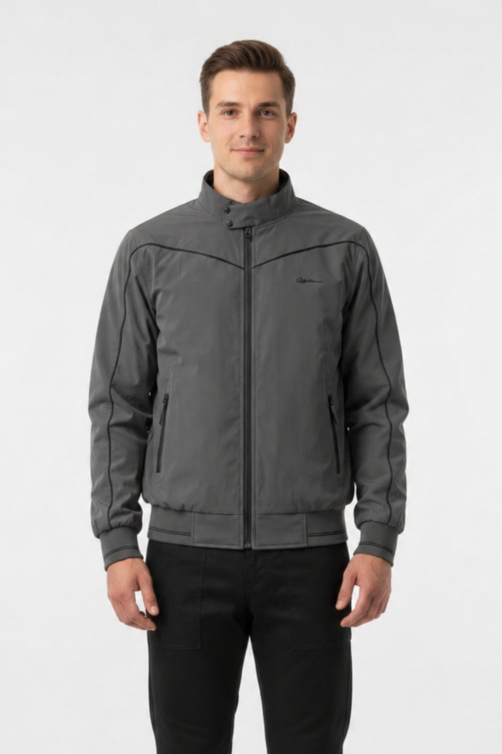 MENS REVERSIBLE WINDBREAKER JACKET | GREY-BLACK