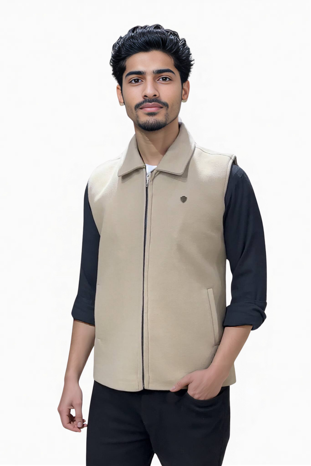 TWEED VEST JACKET OFF-WHITE