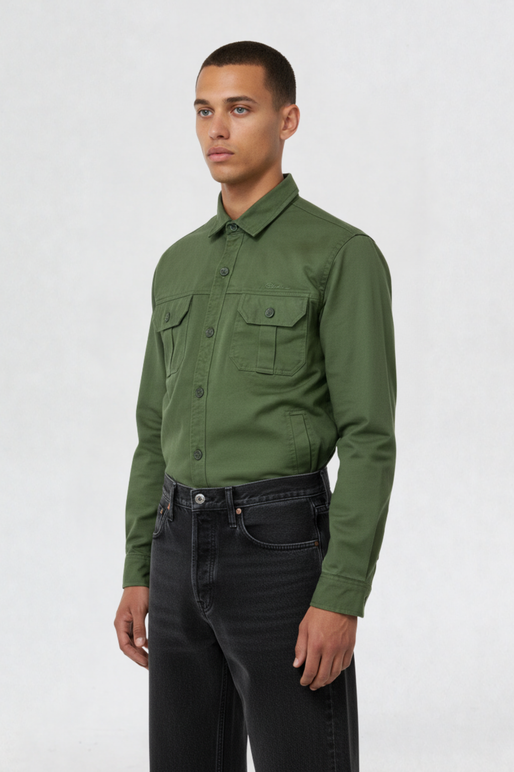 COTTON WINTER SHIRT GREEN