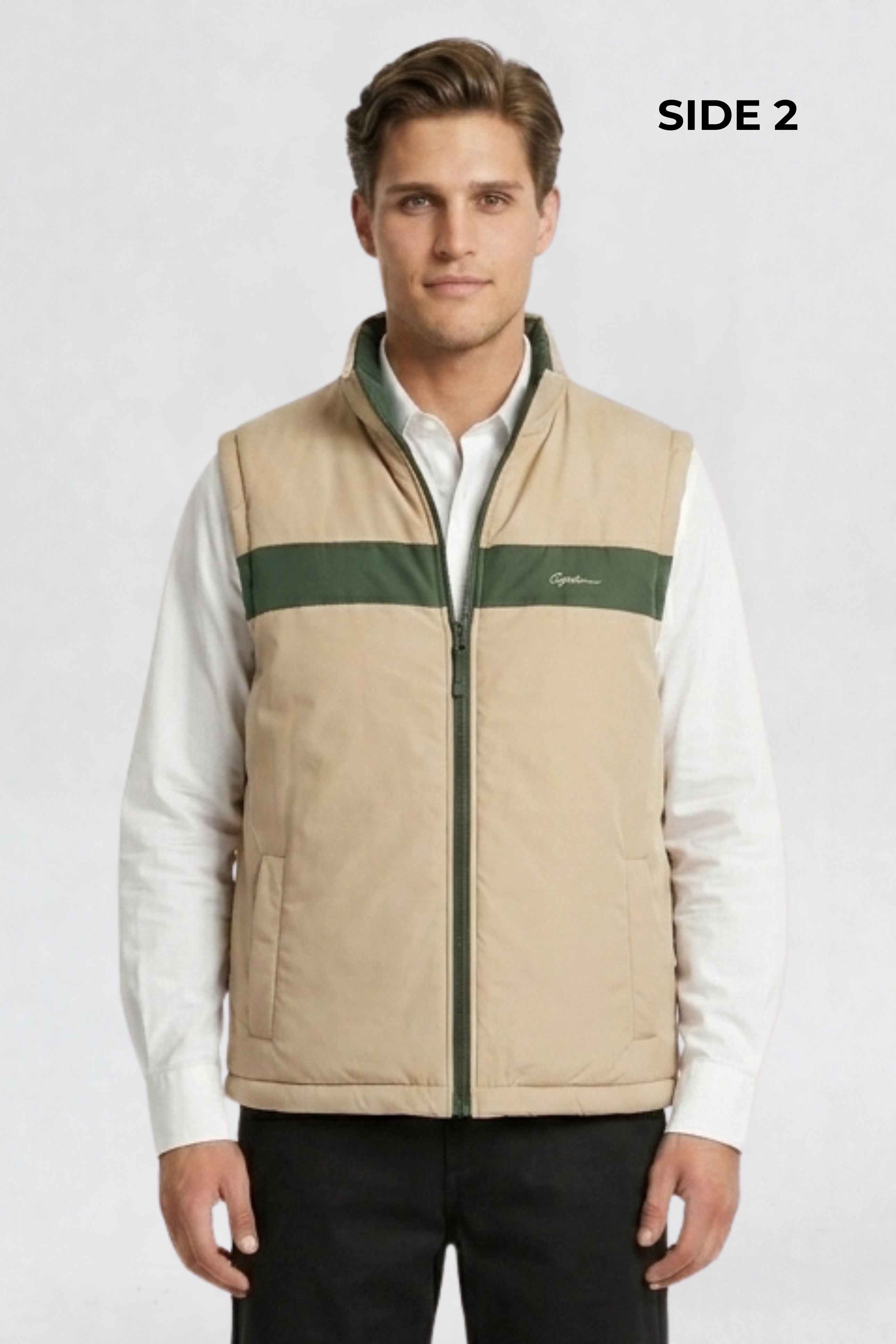 MENS REVERISBLE VEST JACKET - GREEN