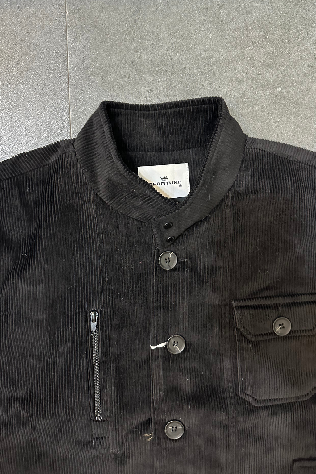 CORDUROY VEST JACKET BLACK