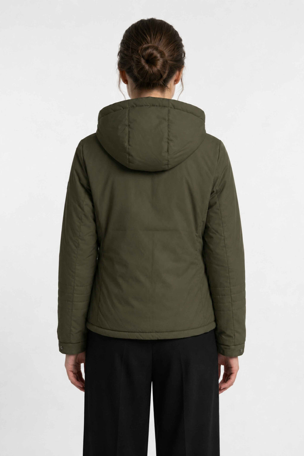 WOMENS PU REVERSIBLE JACKET | OLIVE GREEN