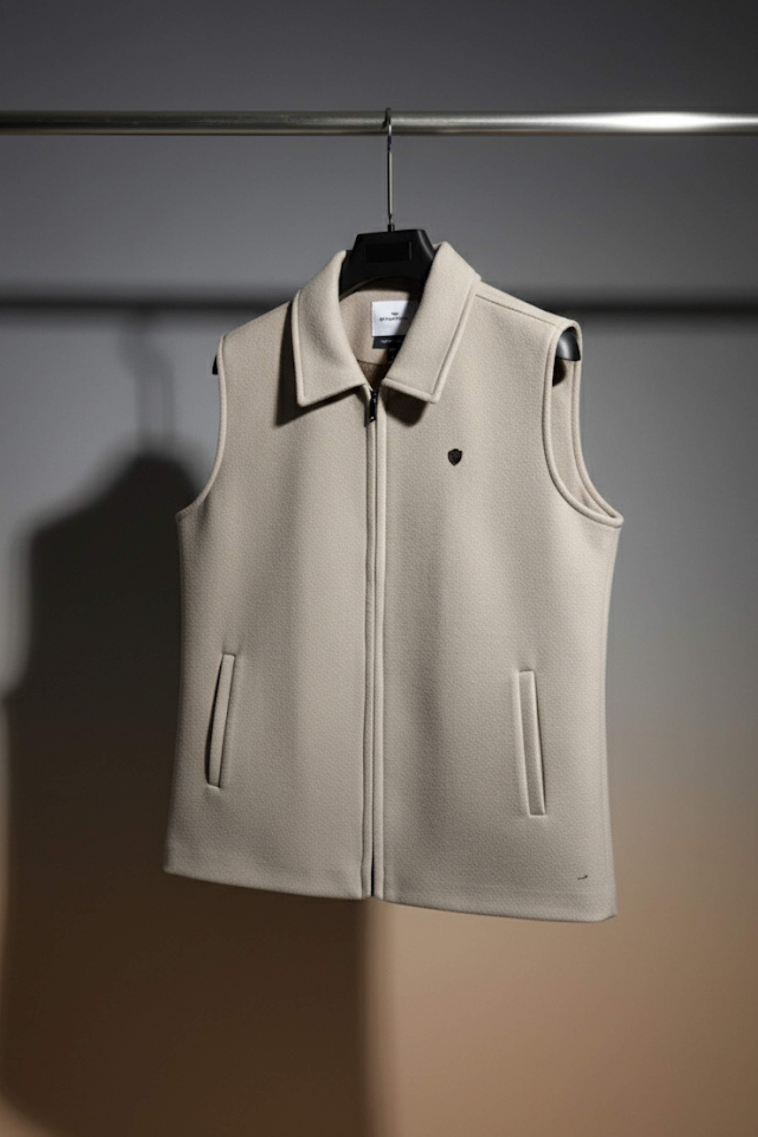 TWEED VEST JACKET OFF-WHITE