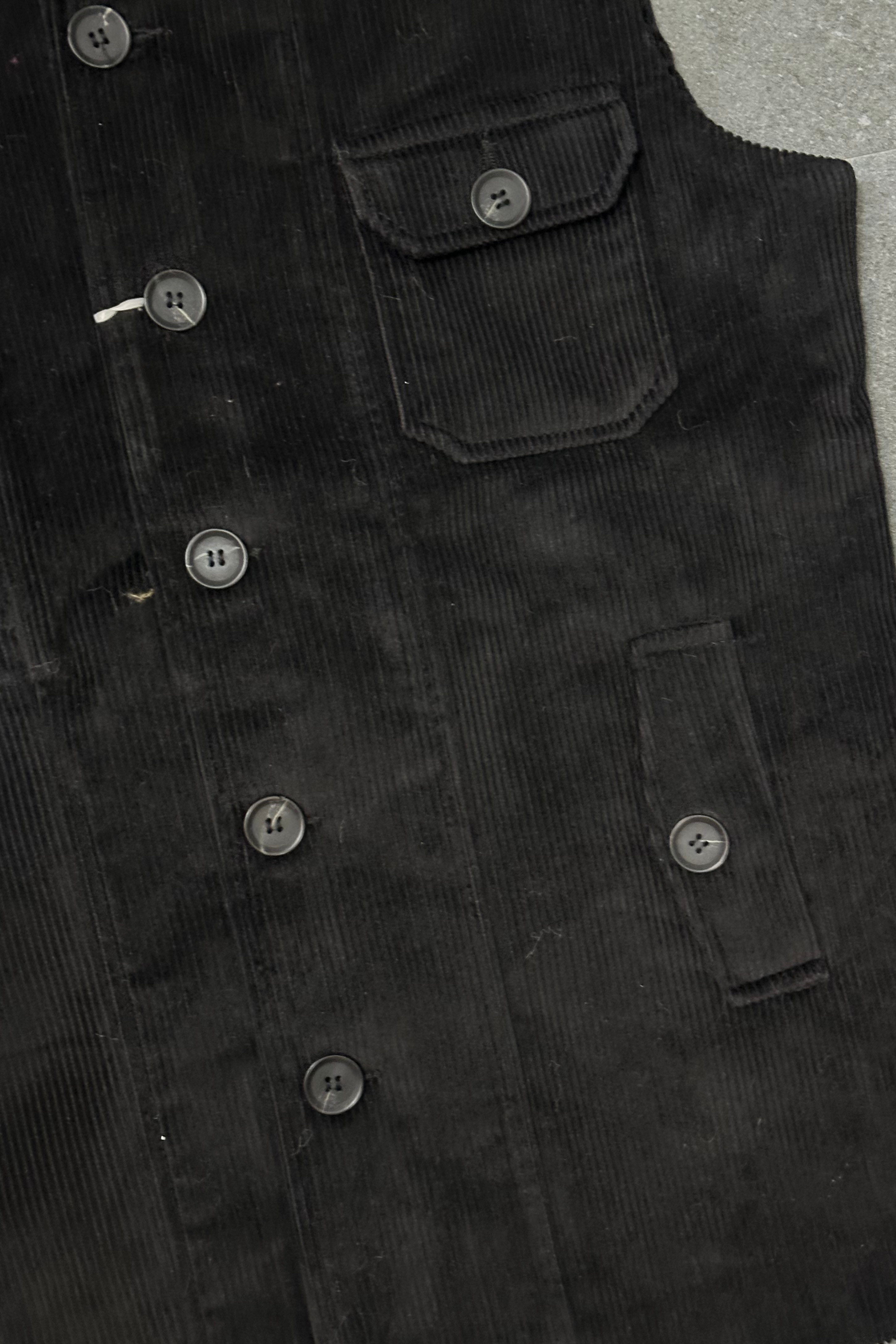 CORDUROY VEST JACKET BLACK