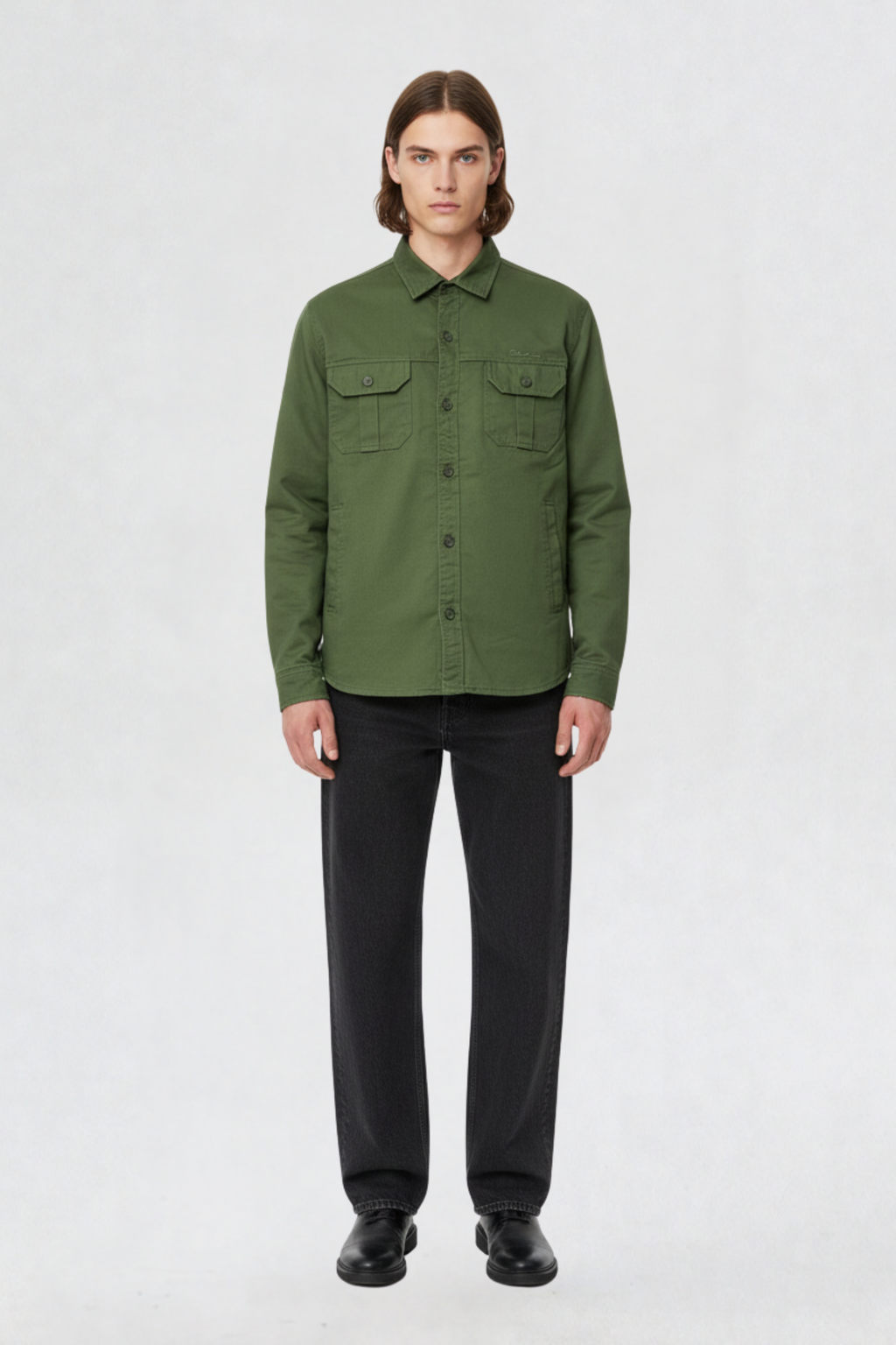 COTTON WINTER SHIRT GREEN