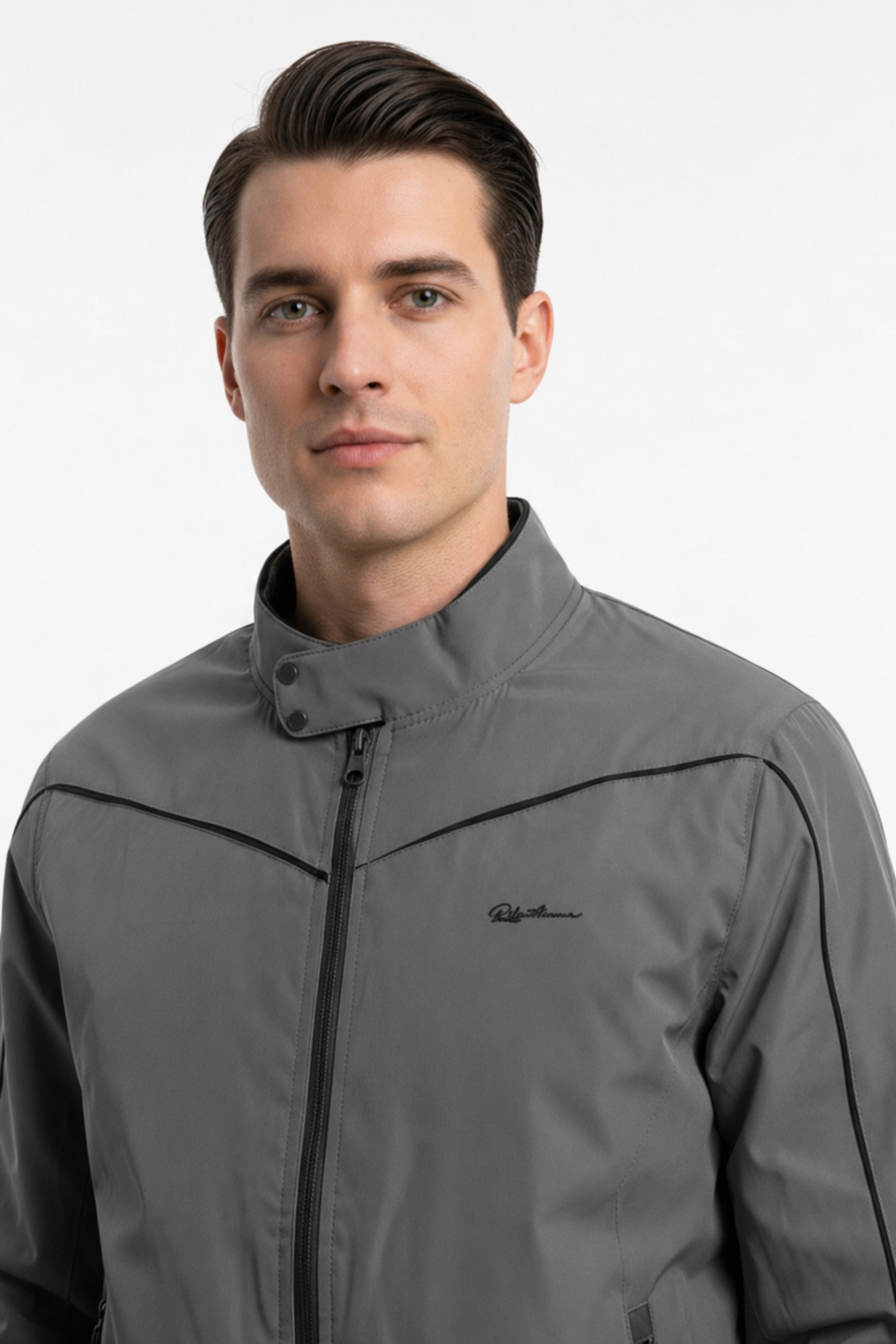 MENS REVERSIBLE WINDBREAKER JACKET | GREY-BLACK