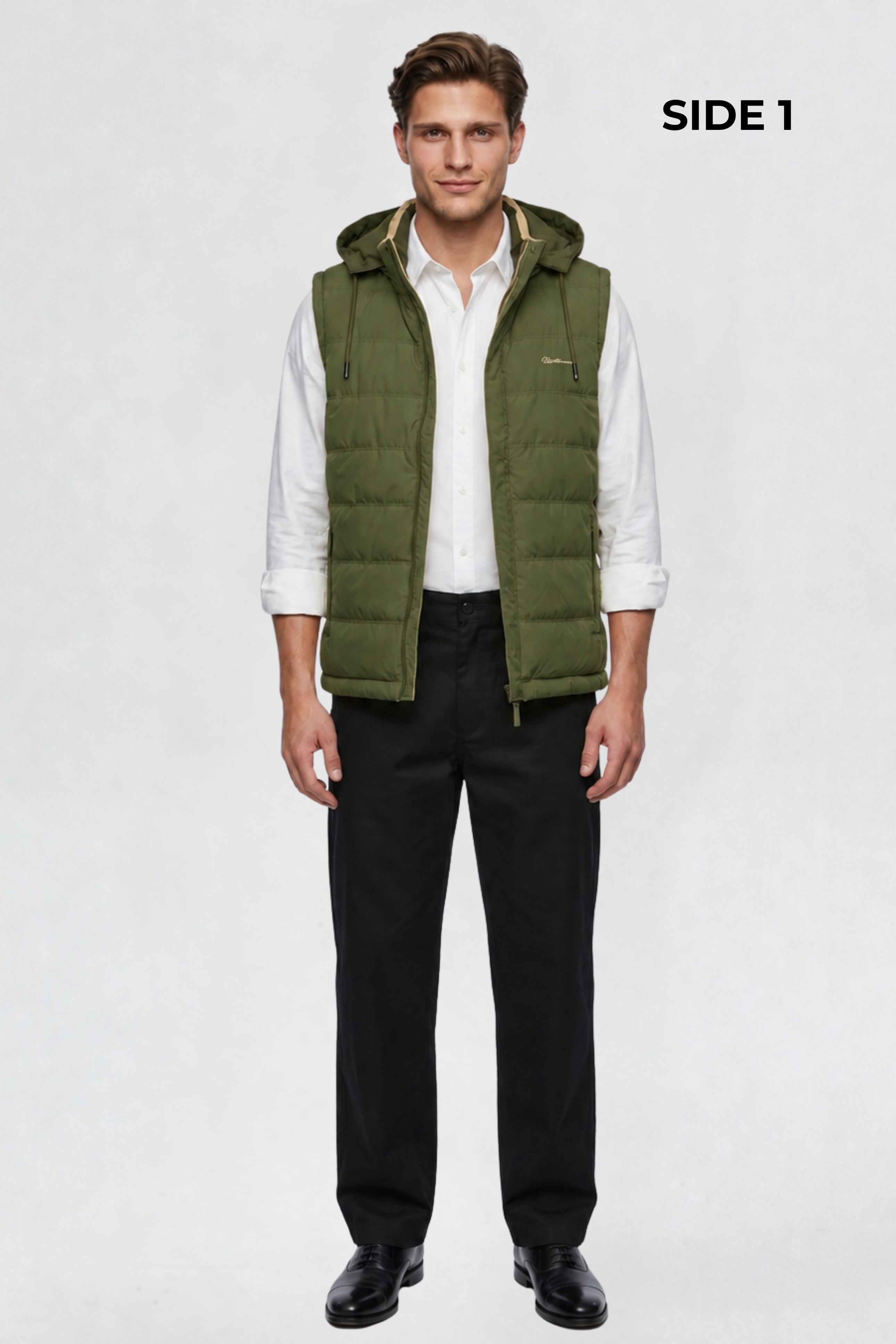 MENS REVERISBLE VEST JACKET - GREEN