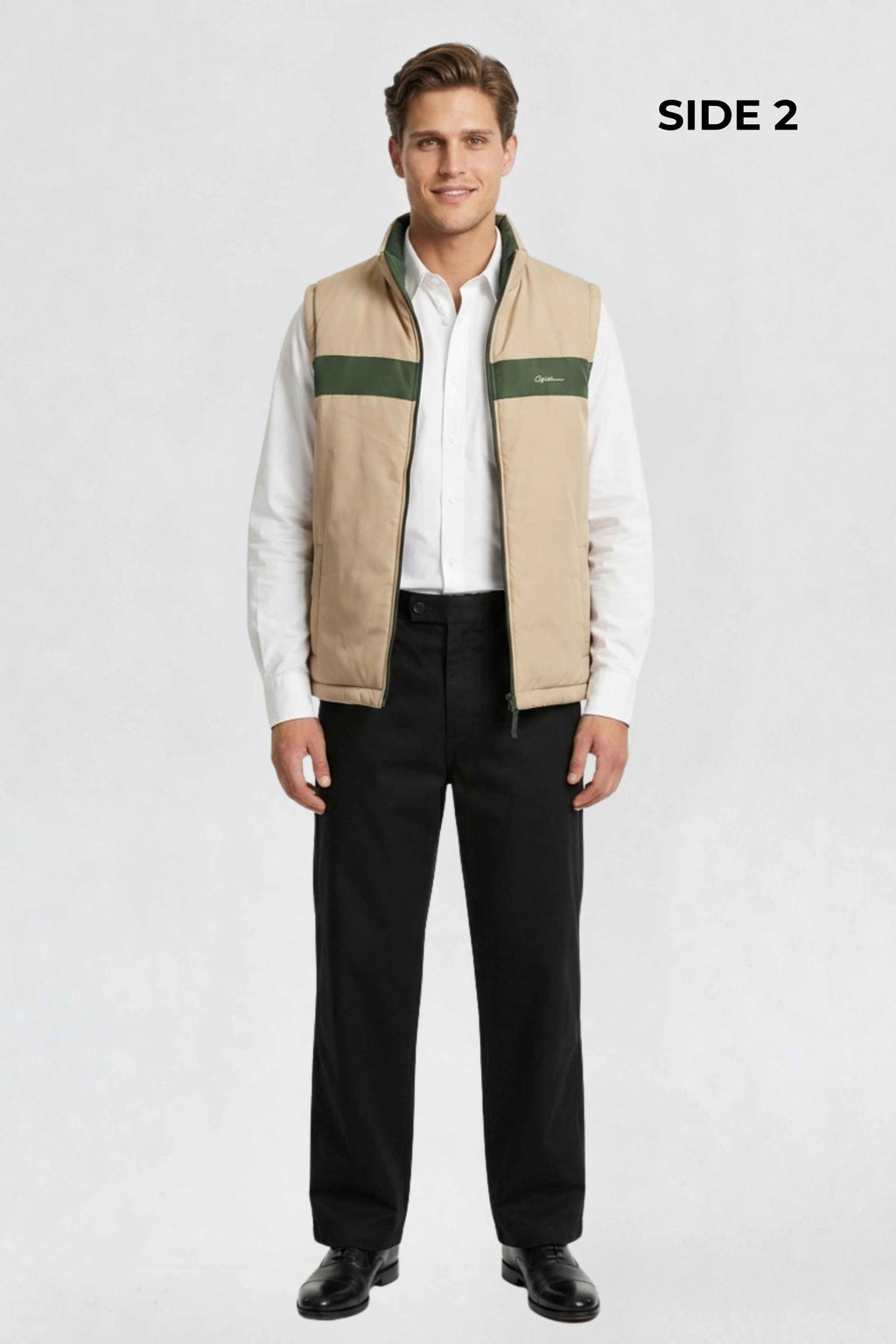 MENS REVERISBLE VEST JACKET - GREEN