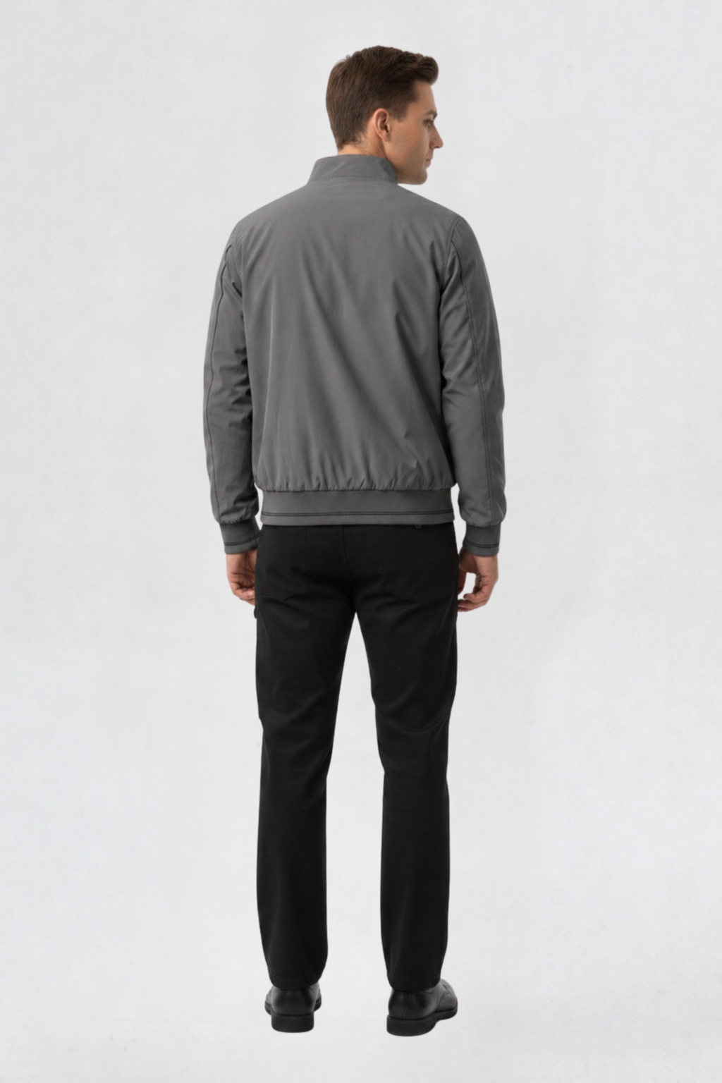 MENS REVERSIBLE WINDBREAKER JACKET | GREY-BLACK