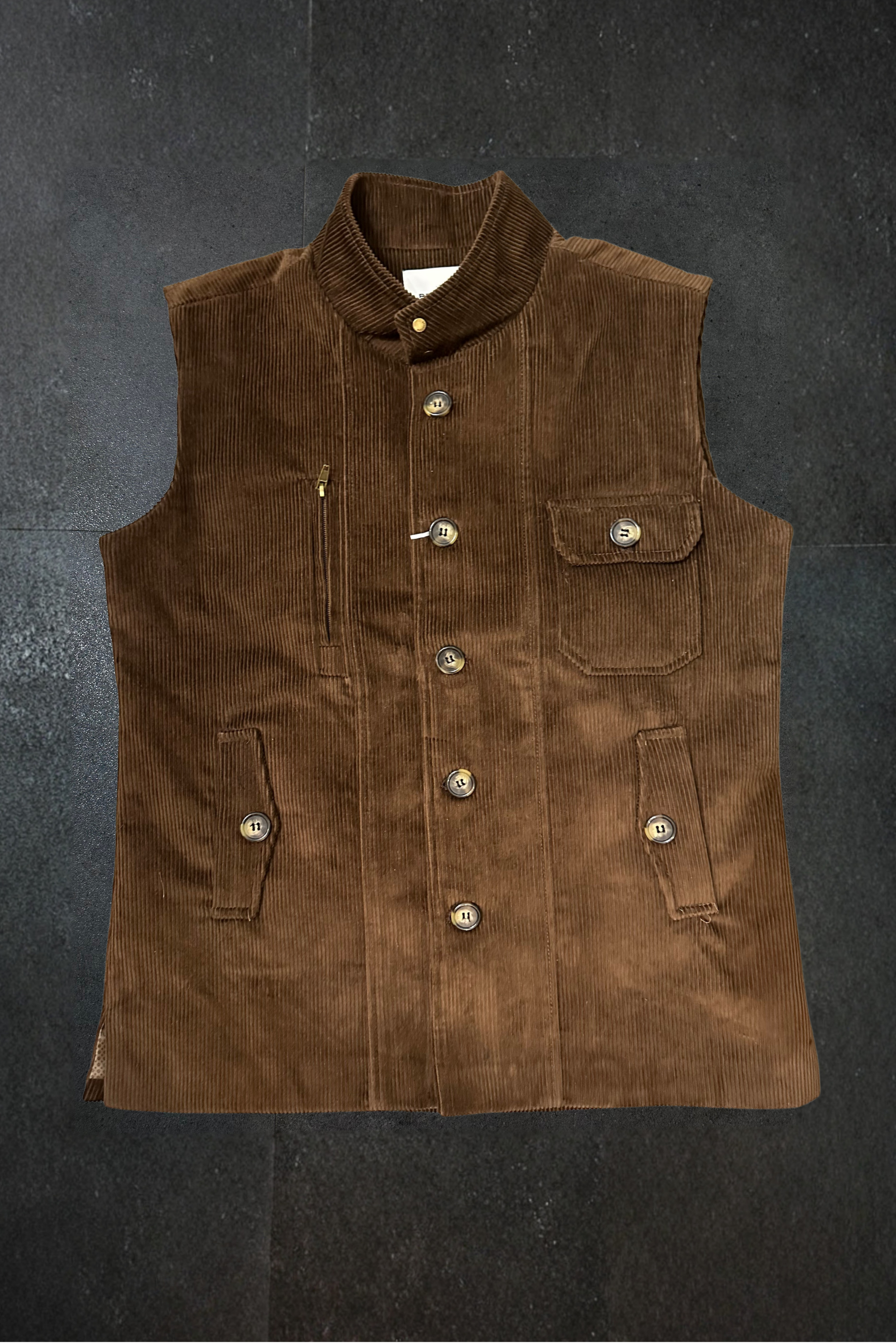CORDUROY VEST JACKET COFFEE