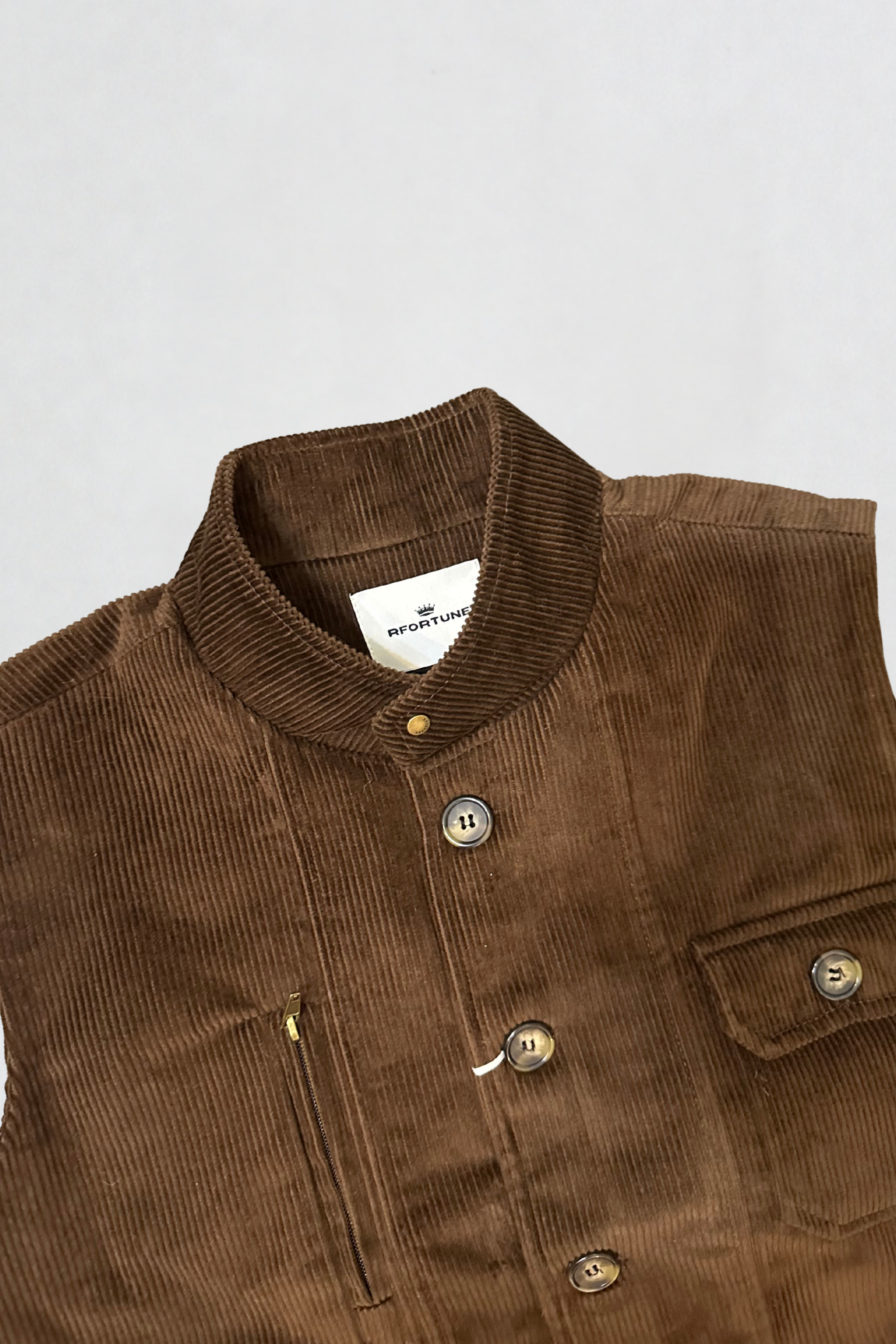 CORDUROY VEST JACKET COFFEE