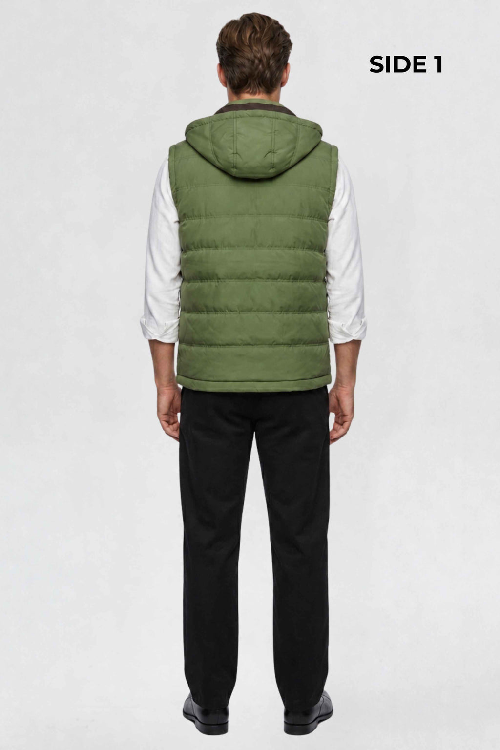 MENS REVERISBLE VEST JACKET - GREEN