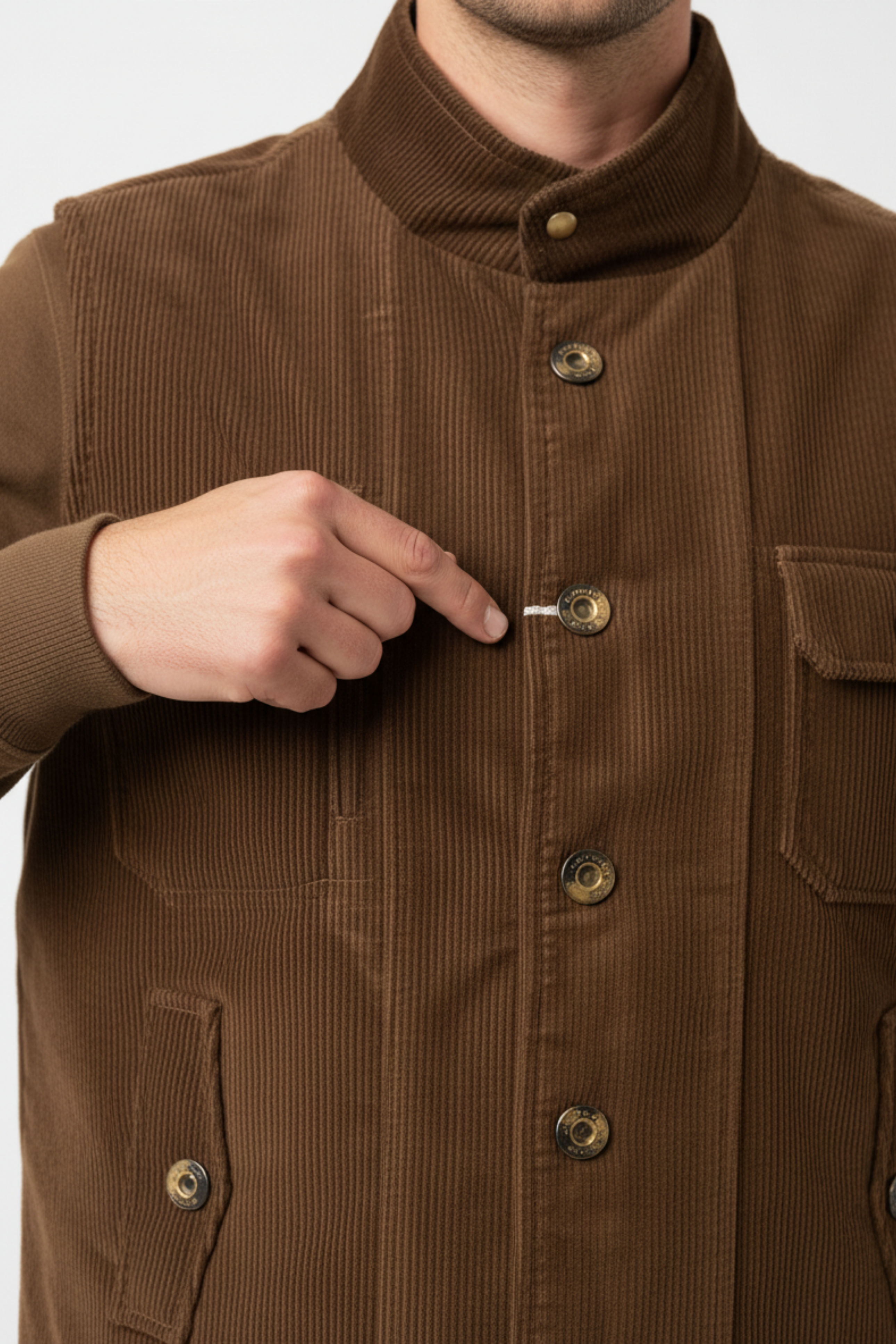 CORDUROY VEST JACKET COFFEE