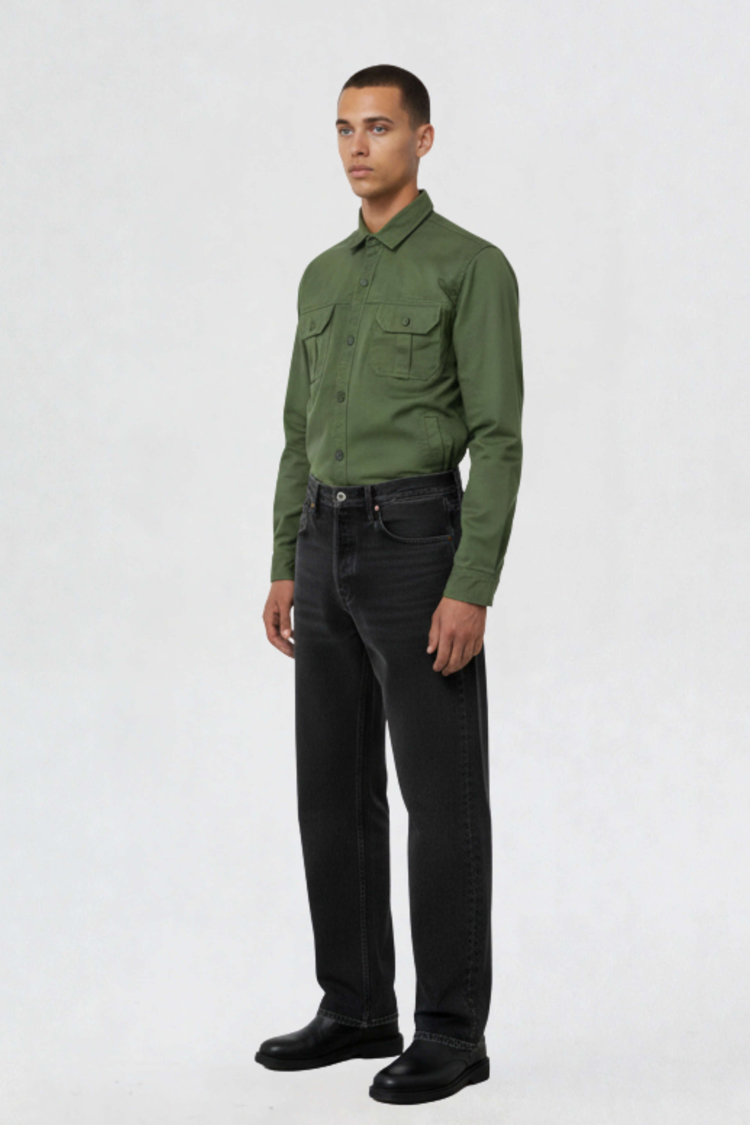 COTTON WINTER SHIRT FOR MEN | GREEN