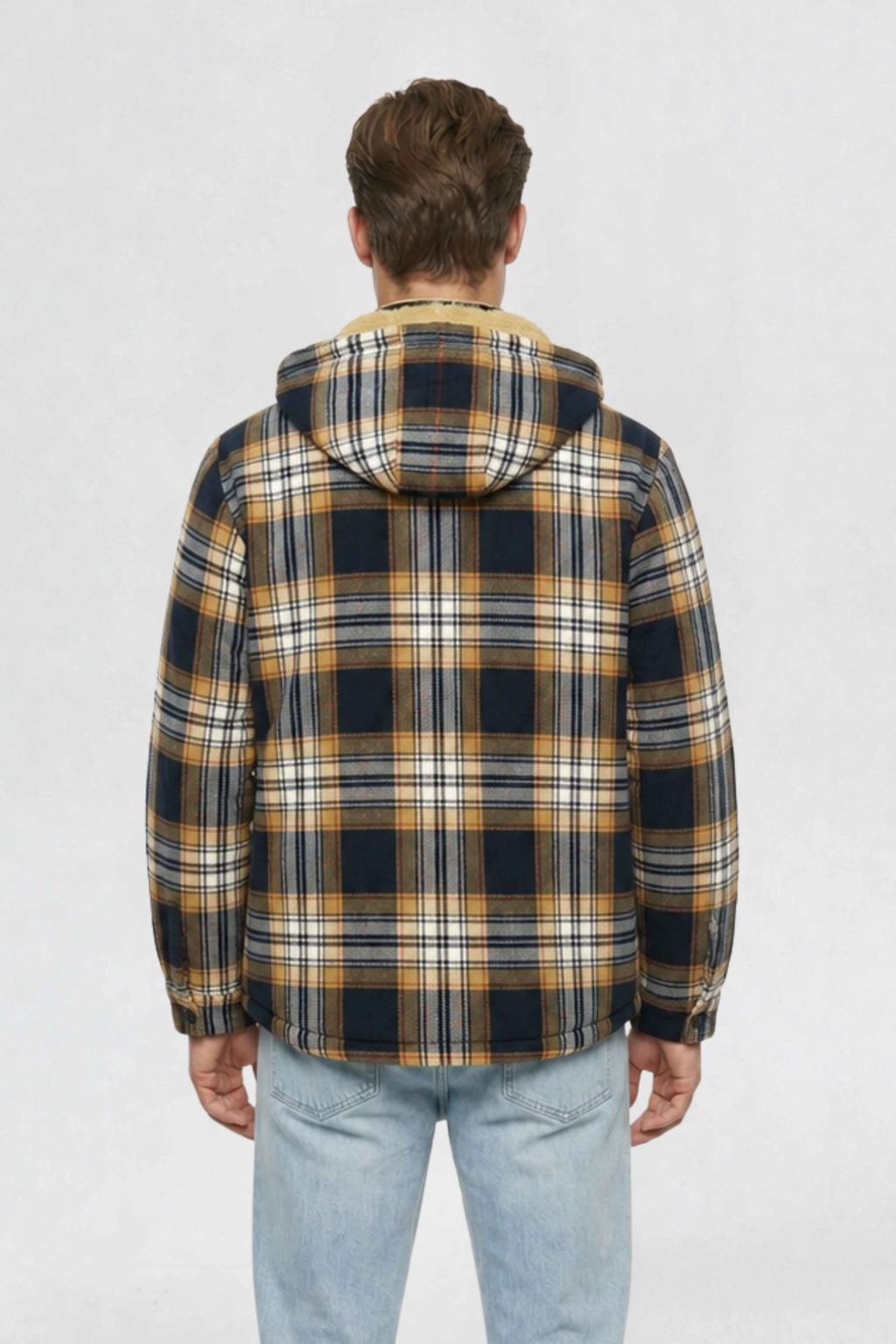 MENS COTTON FLANNEL SHACKET | MUSTARD YELLOW PLAID
