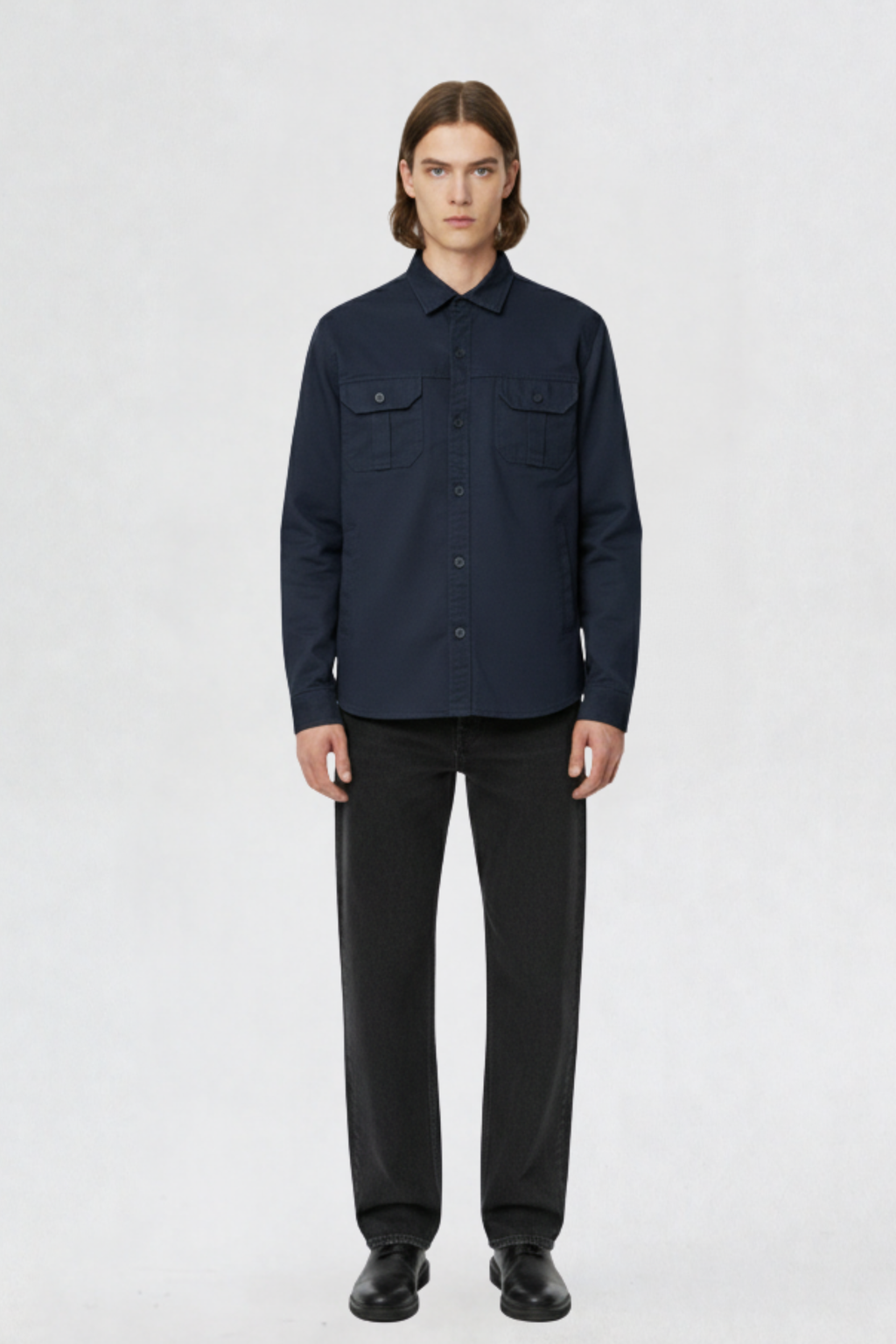 COTTON WINTER SHIRT FOR MEN | NAVY BLUE