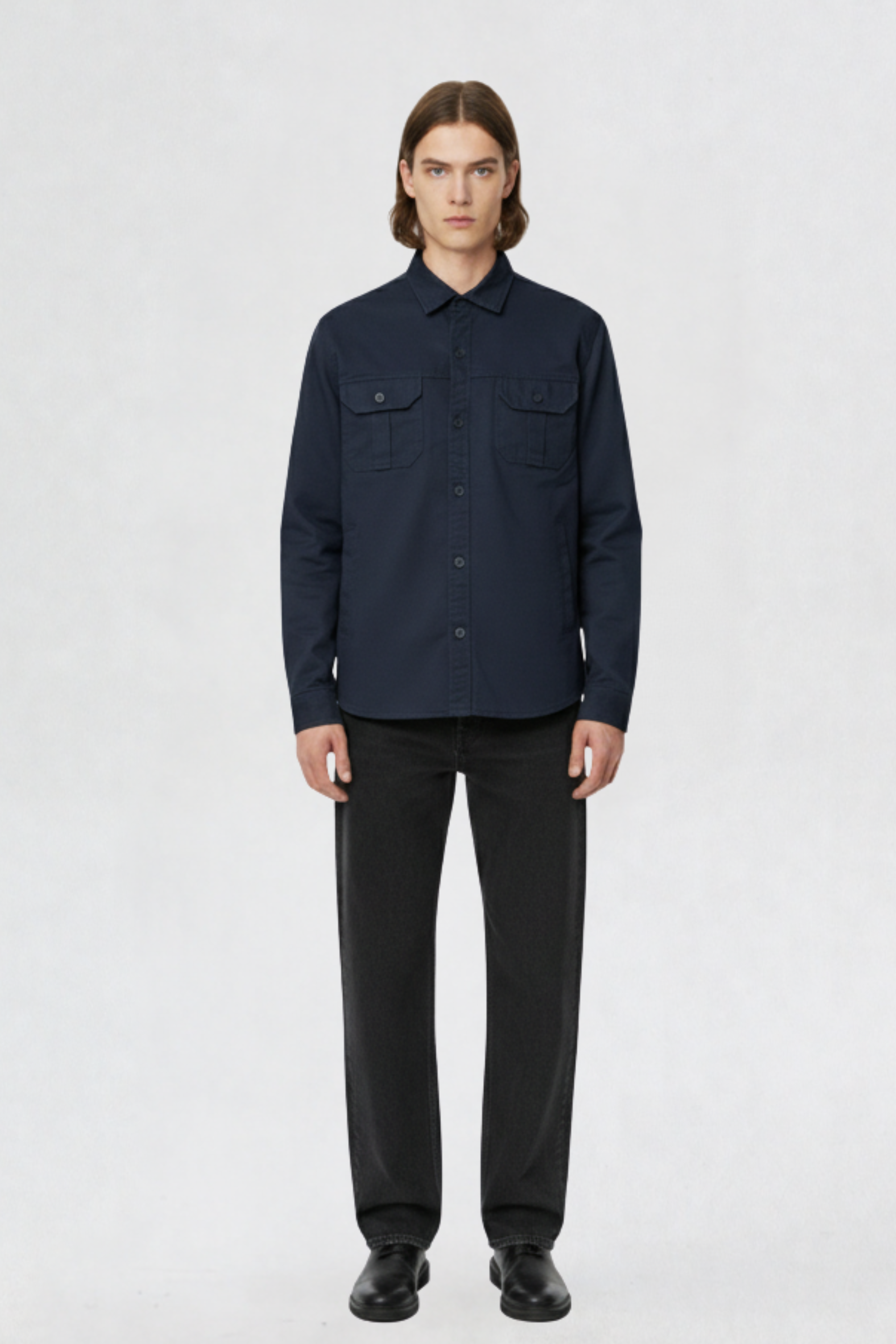 COTTON WINTER SHIRT FOR MEN | NAVY BLUE