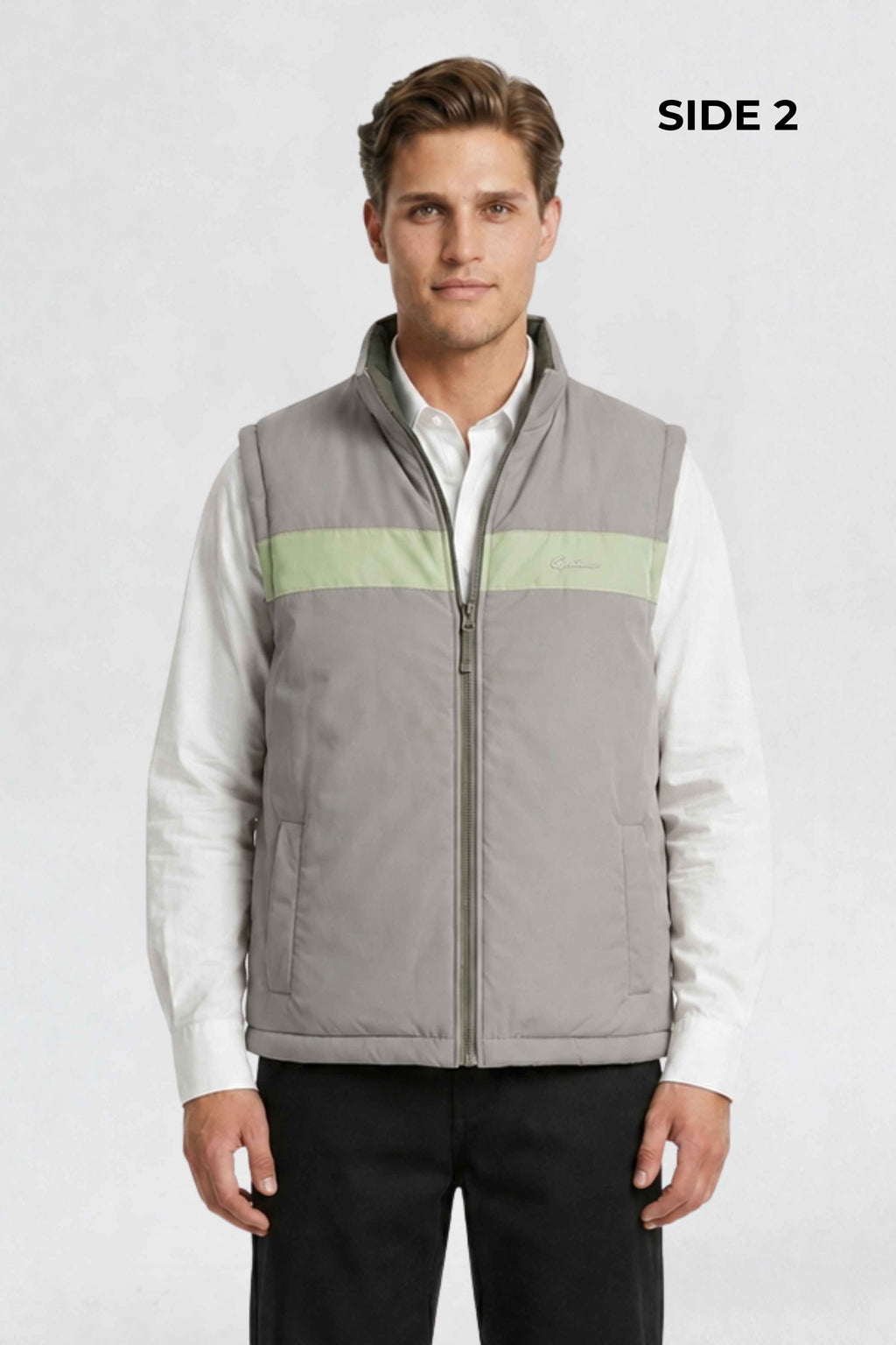 MENS REVERISBLE VEST JACKET - PISTA GREEN