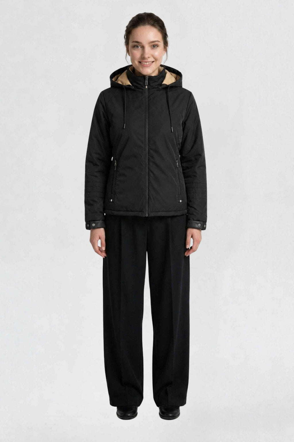 WOMENS PU REVERSIBLE JACKET | BLACK
