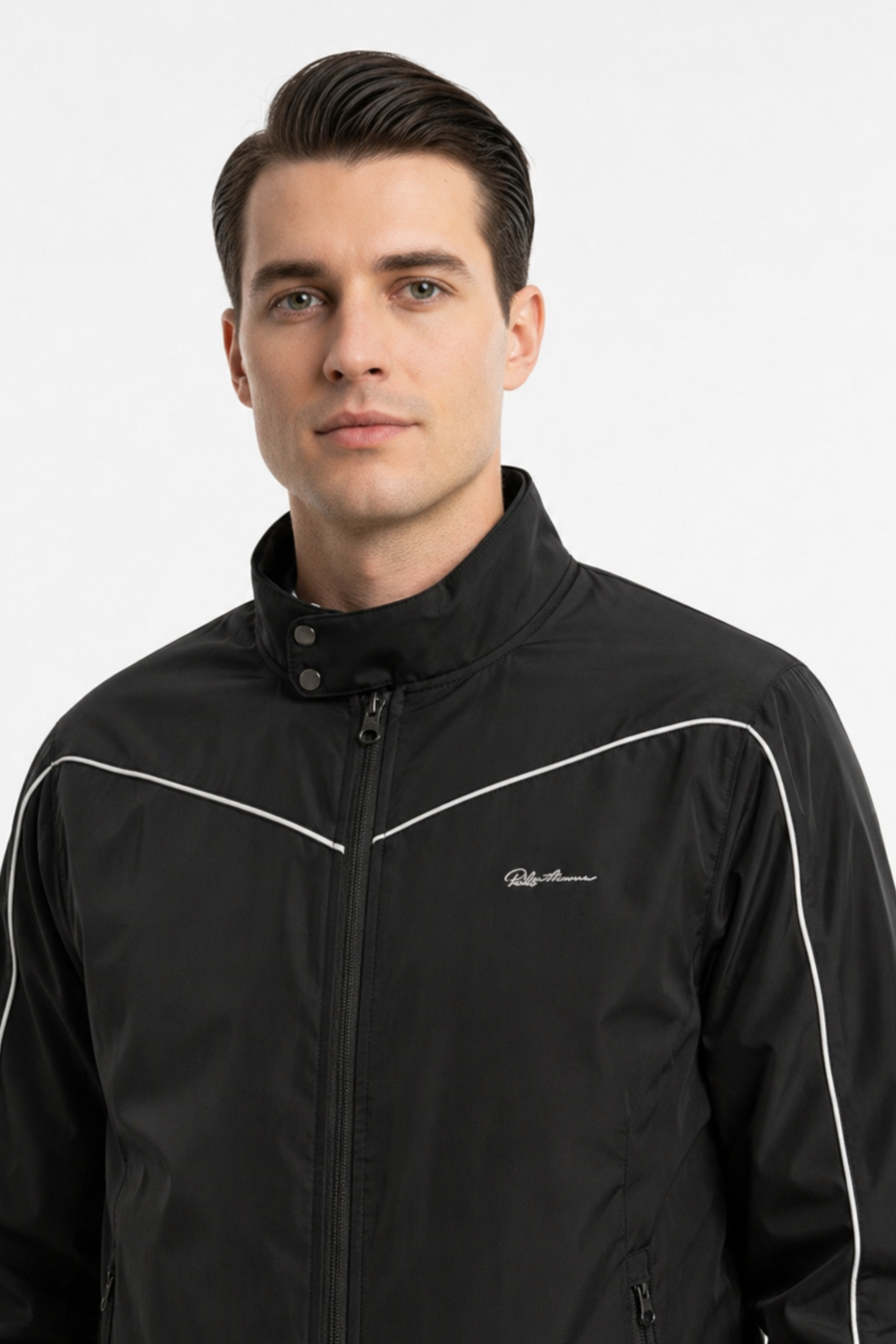 MENS REVERSIBLE WINDBREAKER JACKET | BLACK-BEIGE