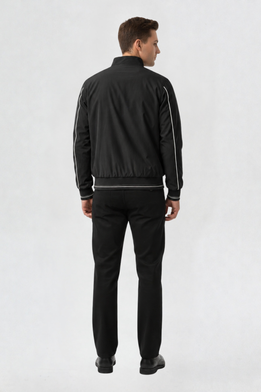 MENS REVERSIBLE WINDBREAKER JACKET | BLACK-BEIGE