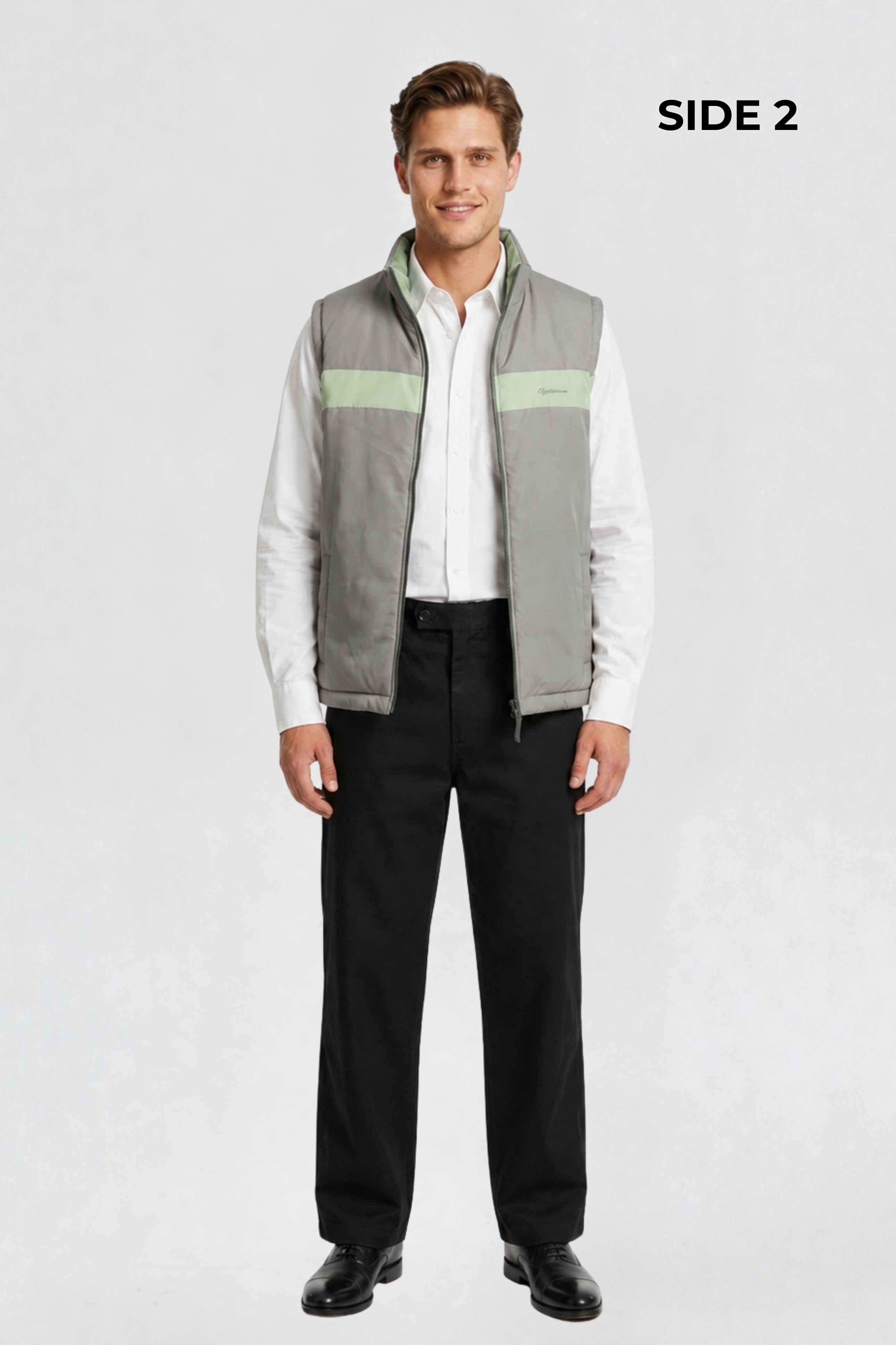 MENS REVERISBLE VEST JACKET - PISTA GREEN