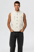 CORDUROY VEST JACKET WHITE