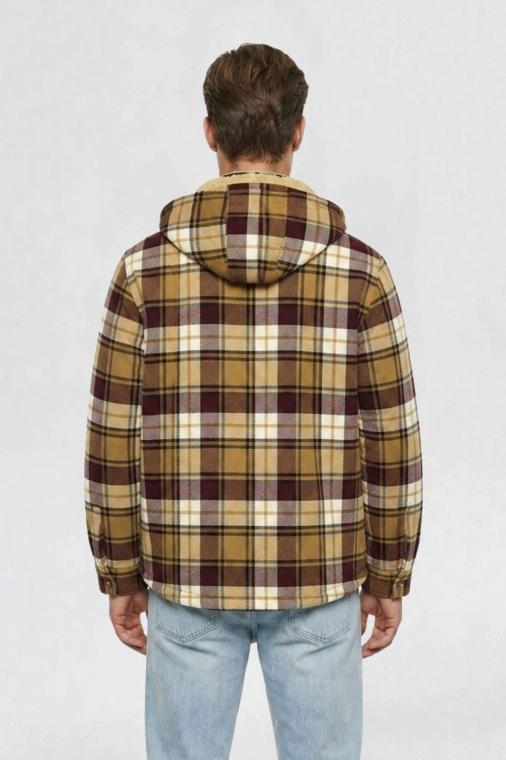 MENS COTTON FLANNEL SHACKET | GOLD PLAID