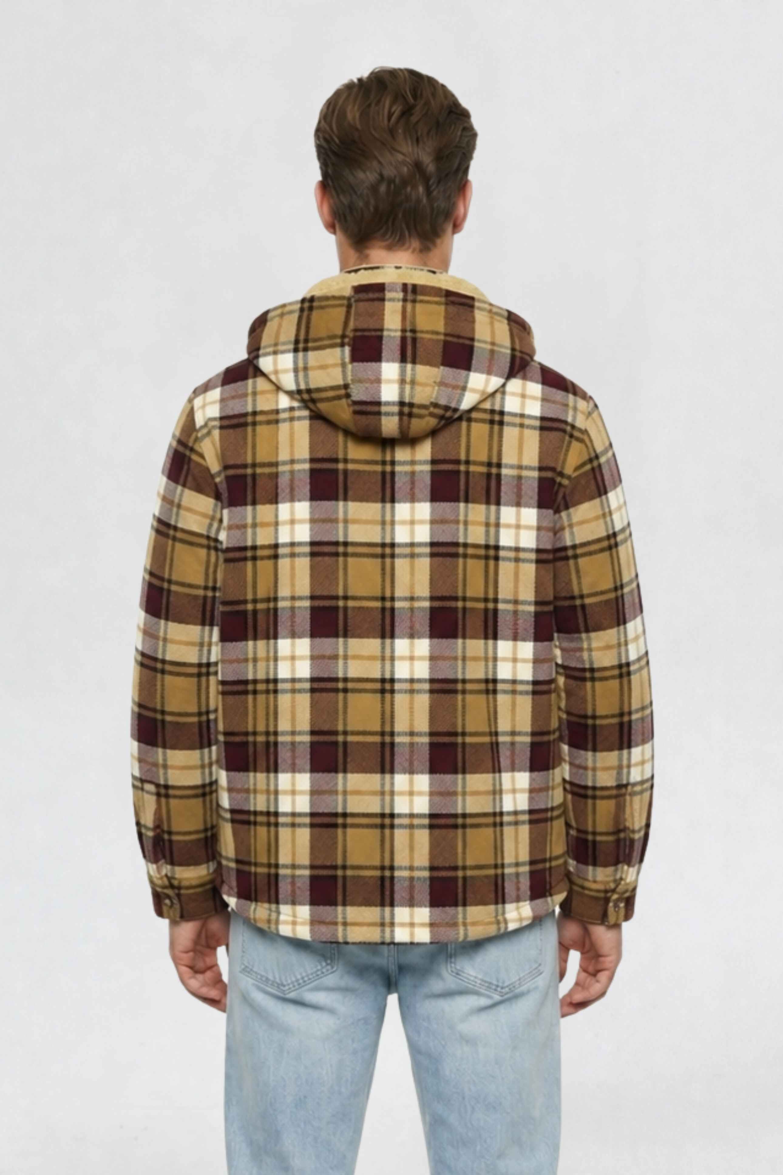 MENS COTTON FLANNEL SHACKET | GOLD PLAID
