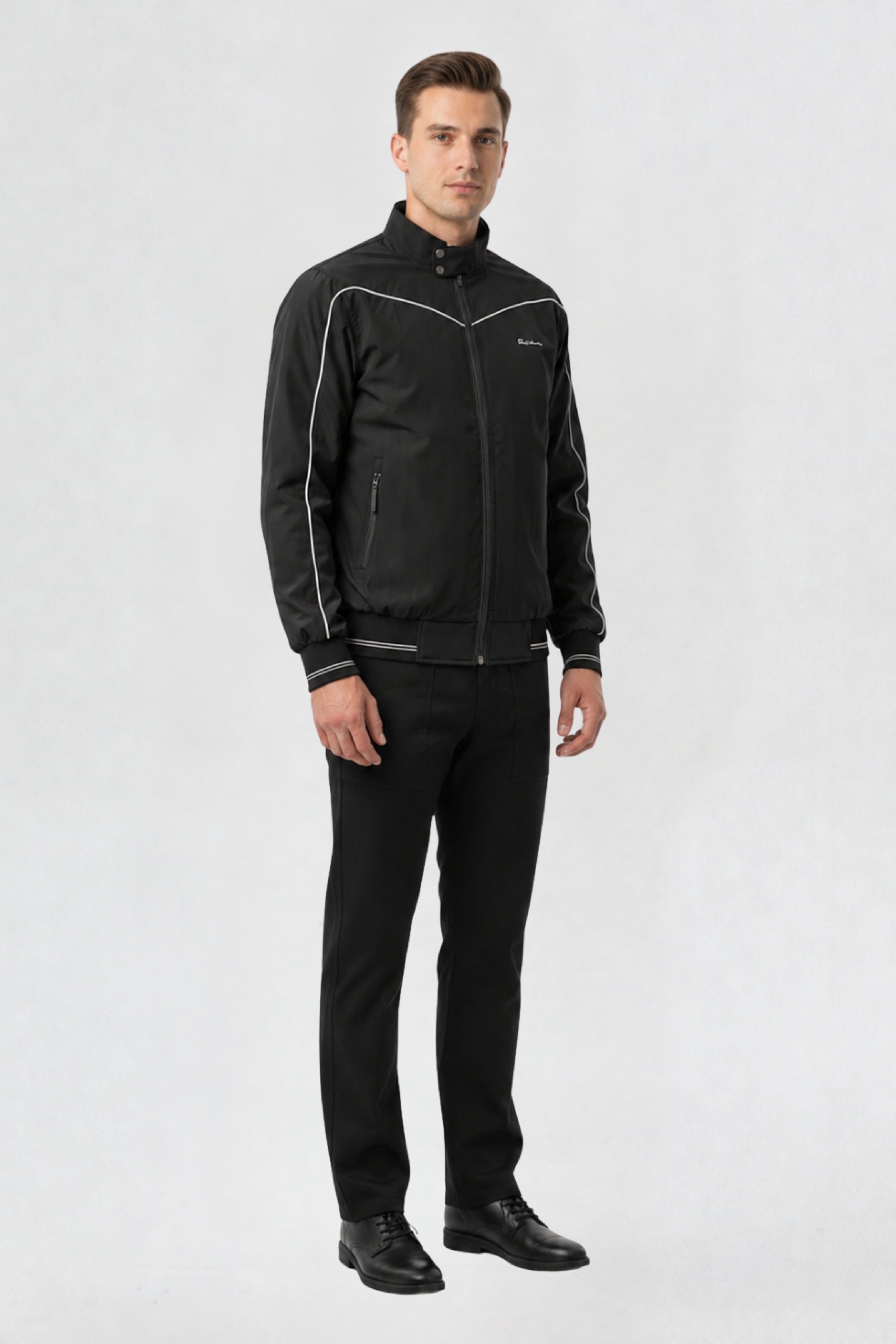 MENS REVERSIBLE WINDBREAKER JACKET | BLACK-BEIGE