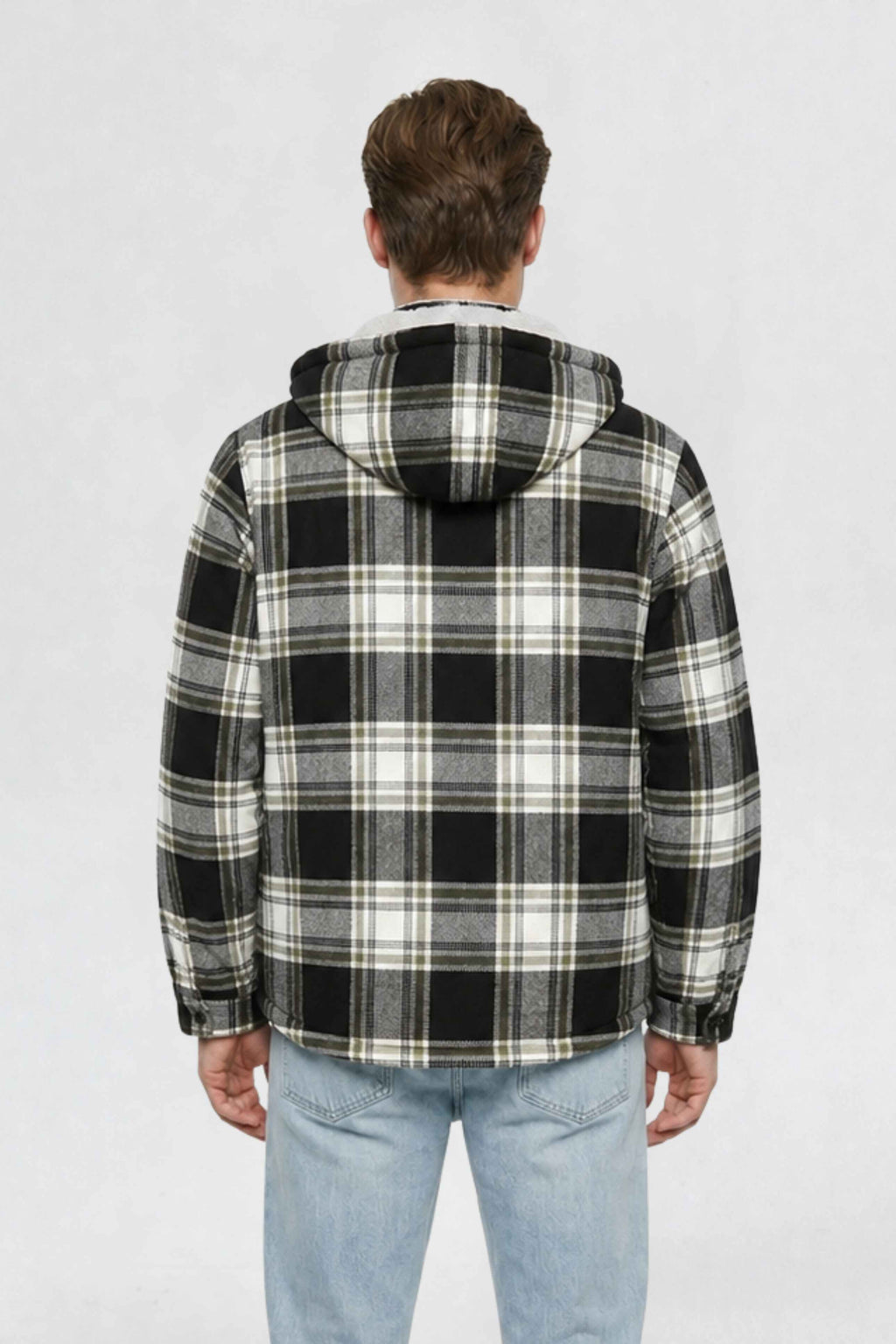 MENS COTTON FLANNEL SHACKET | GREY PLAID