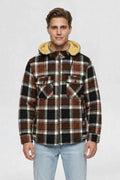 MENS COTTON FLANNEL SHACKET | RUST BROWN PLAID