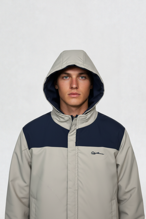 HEAVY MENS REVERSIBLE JACKET | NAVYBLUE-CREAM