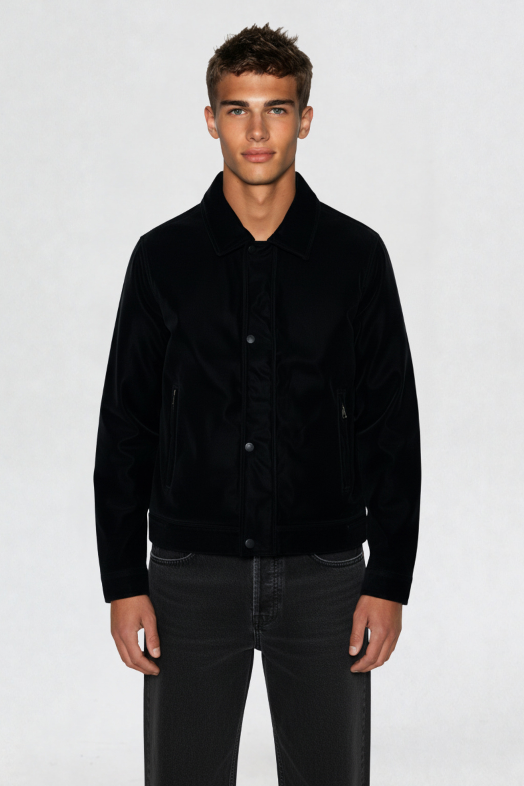 MENS PU LEATHER JACKET | BLACK