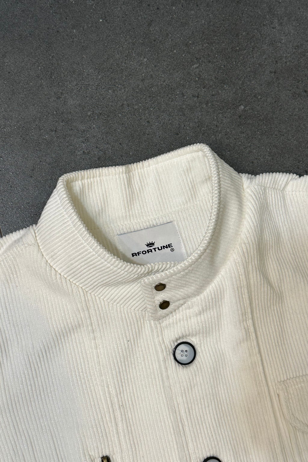 CORDUROY VEST JACKET WHITE