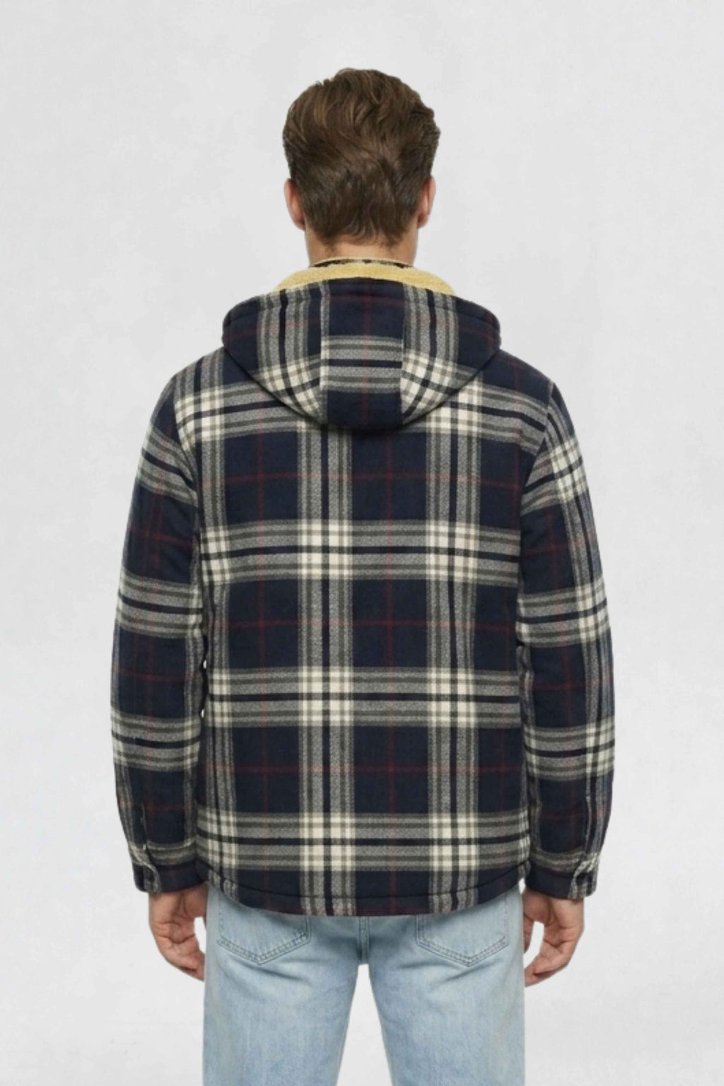 MENS COTTON FLANNEL SHACKET | NAVY BLUE PLAID