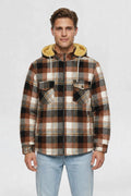 MENS COTTON FLANNEL SHACKET | ORANGE PLAID