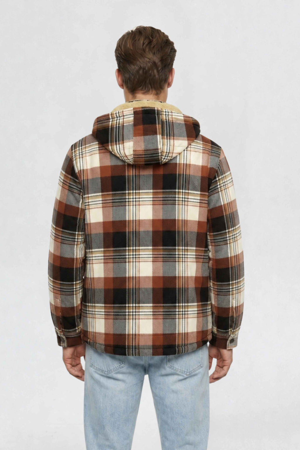 MENS COTTON FLANNEL SHACKET | ORANGE PLAID