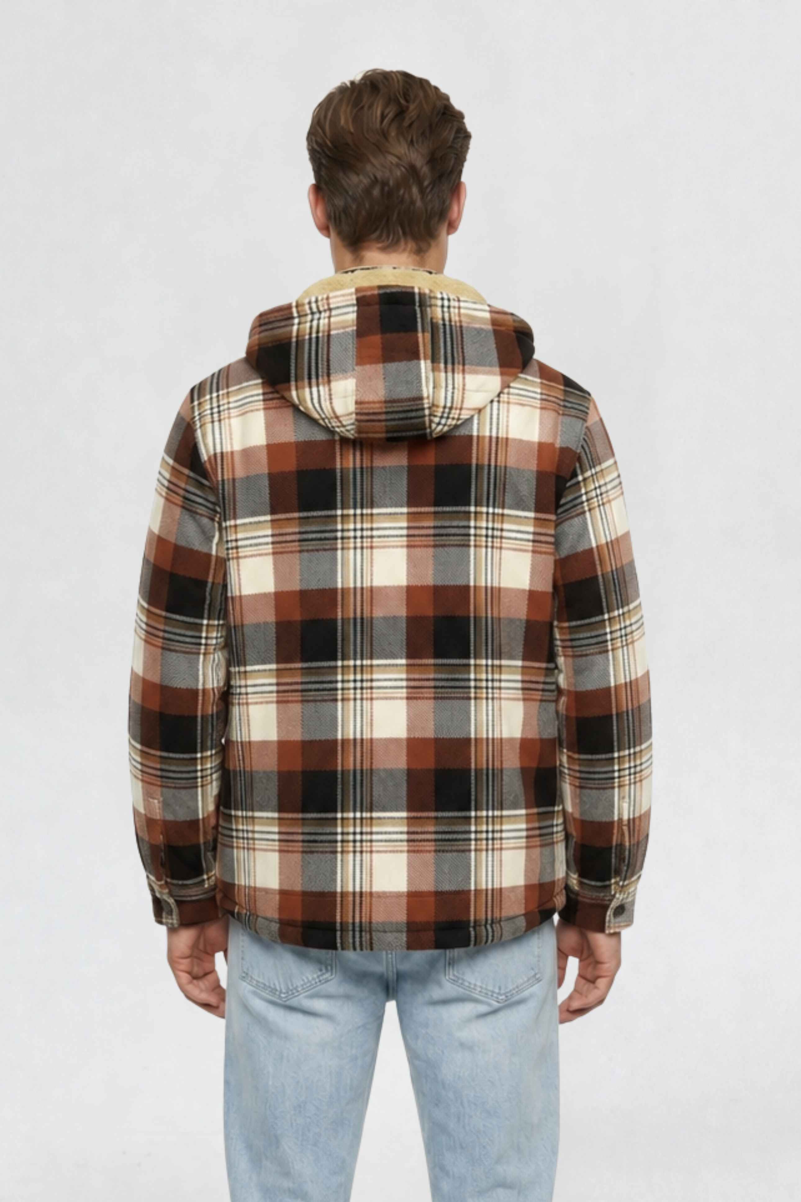 MENS COTTON FLANNEL SHACKET | ORANGE PLAID