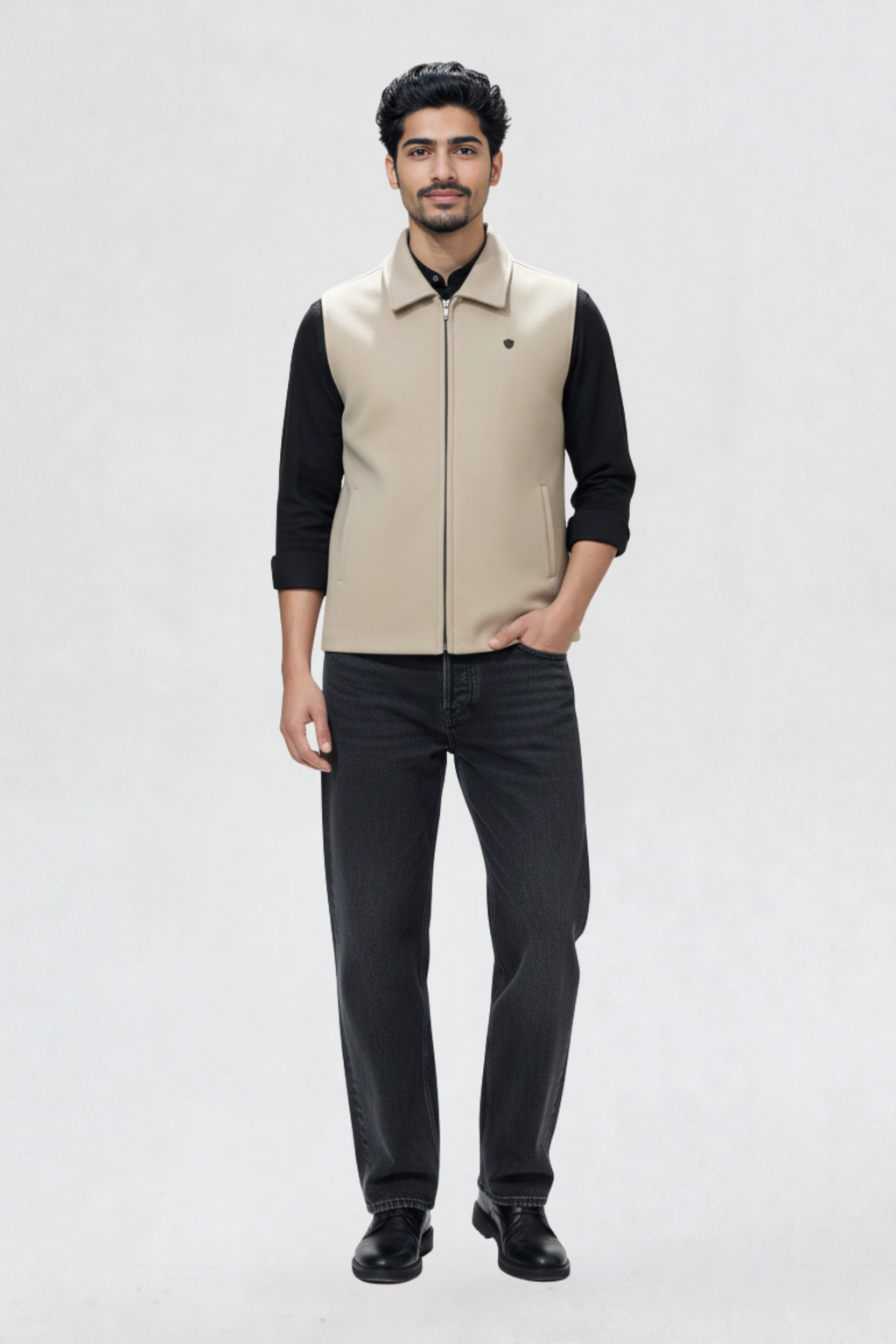 TWEED VEST JACKET OFF-WHITE