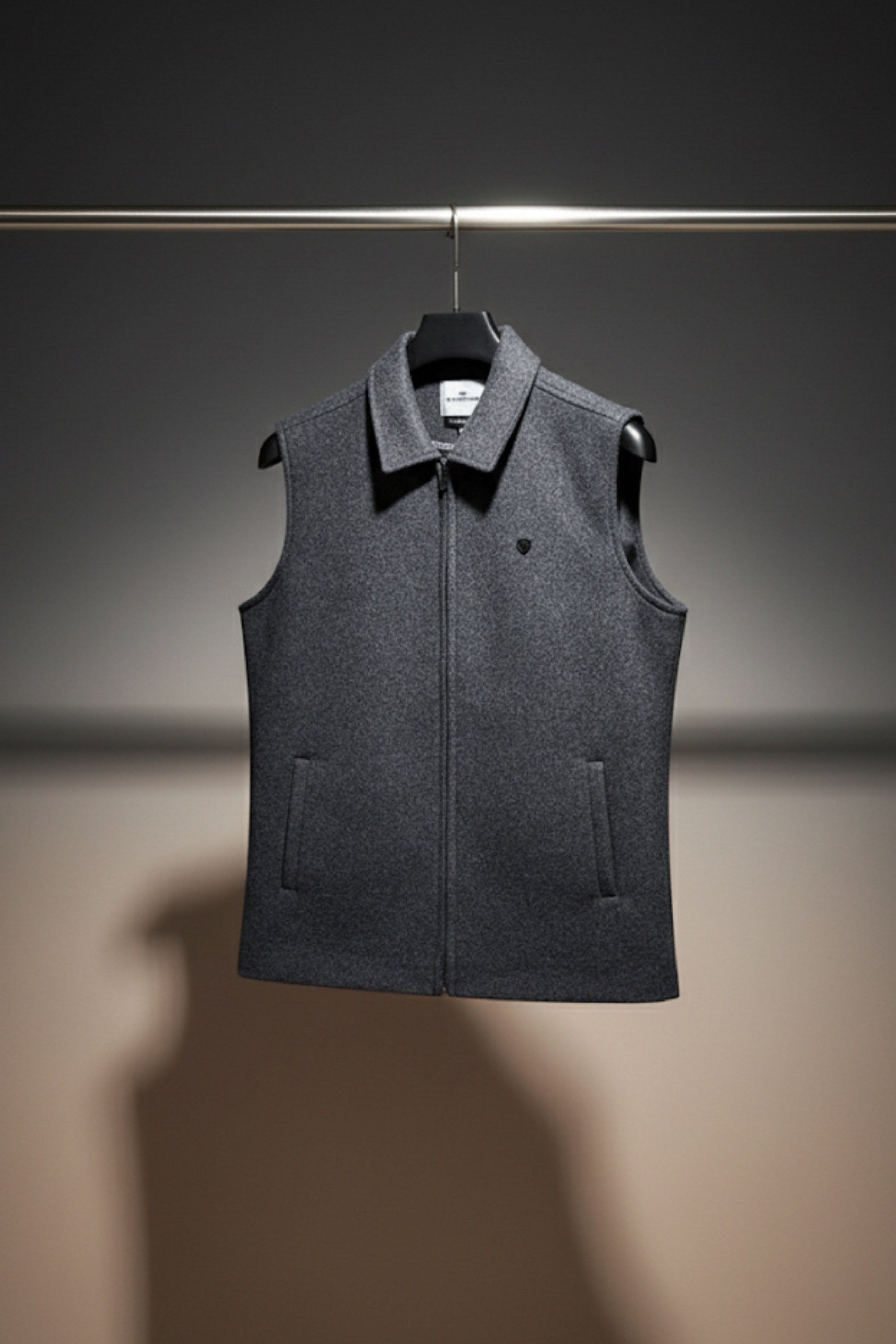 TWEED VEST JACKET D-GREY