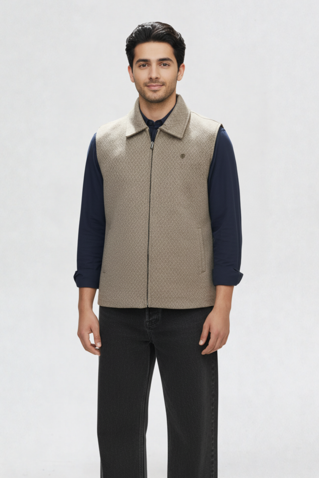 JACQUARD MENS HALF JACKET | MOUSE