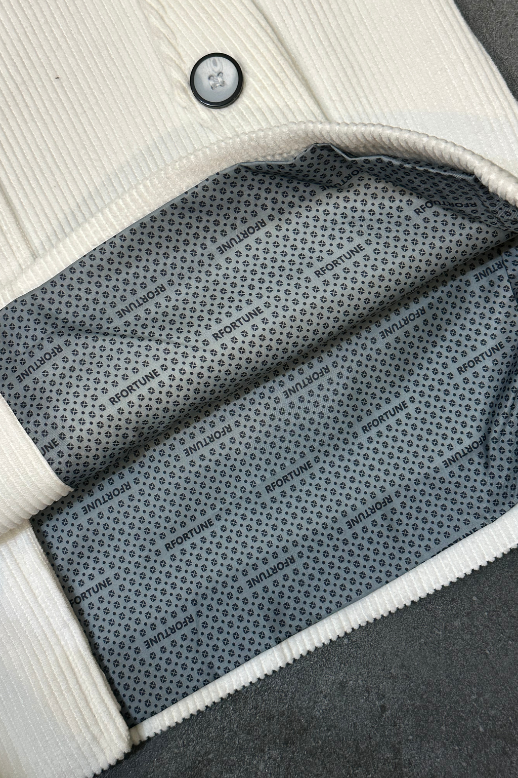 CORDUROY VEST JACKET WHITE