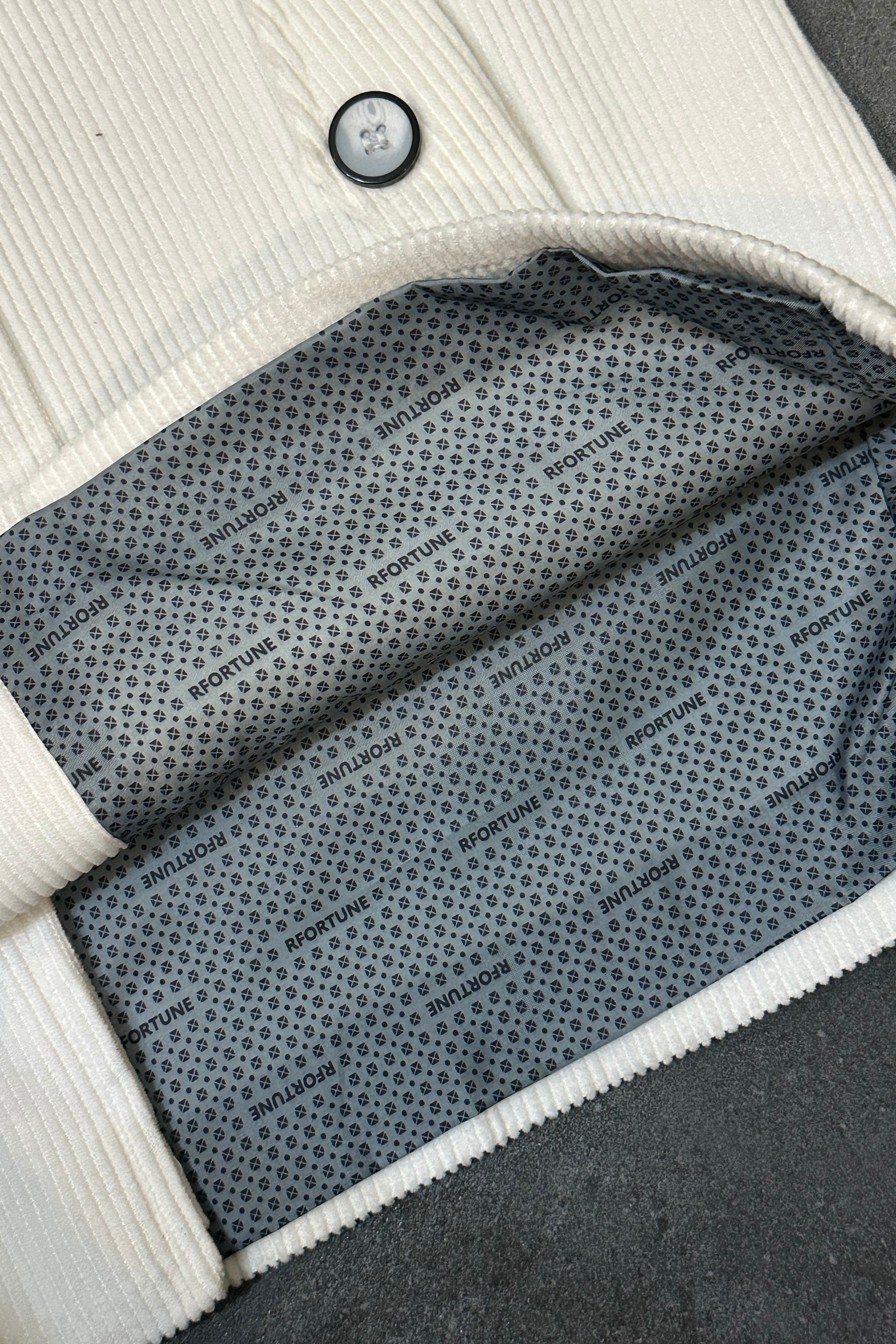 CORDUROY VEST JACKET WHITE