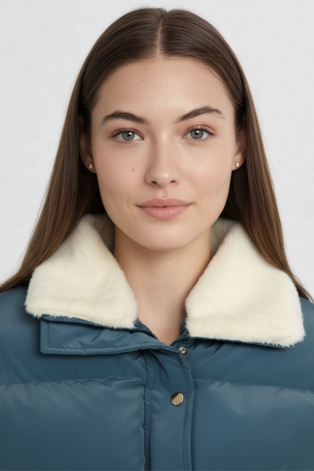 CROPPED PUFFER JACKET BLUE