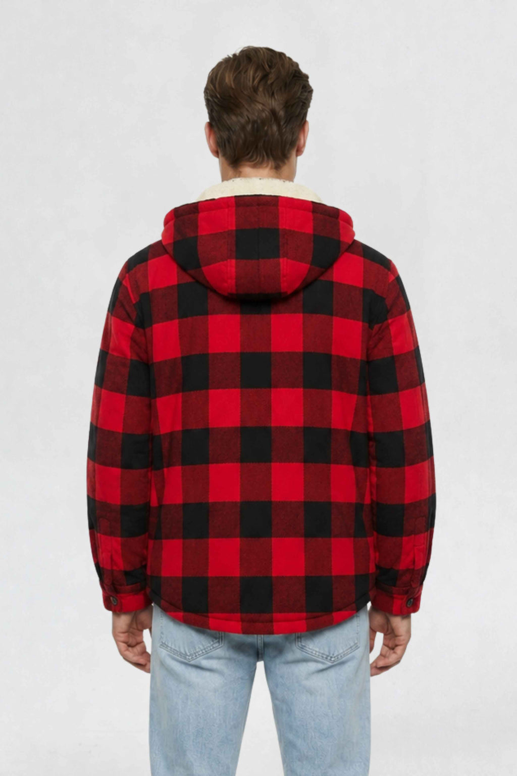 MENS COTTON FLANNEL SHACKET | RED PLAID